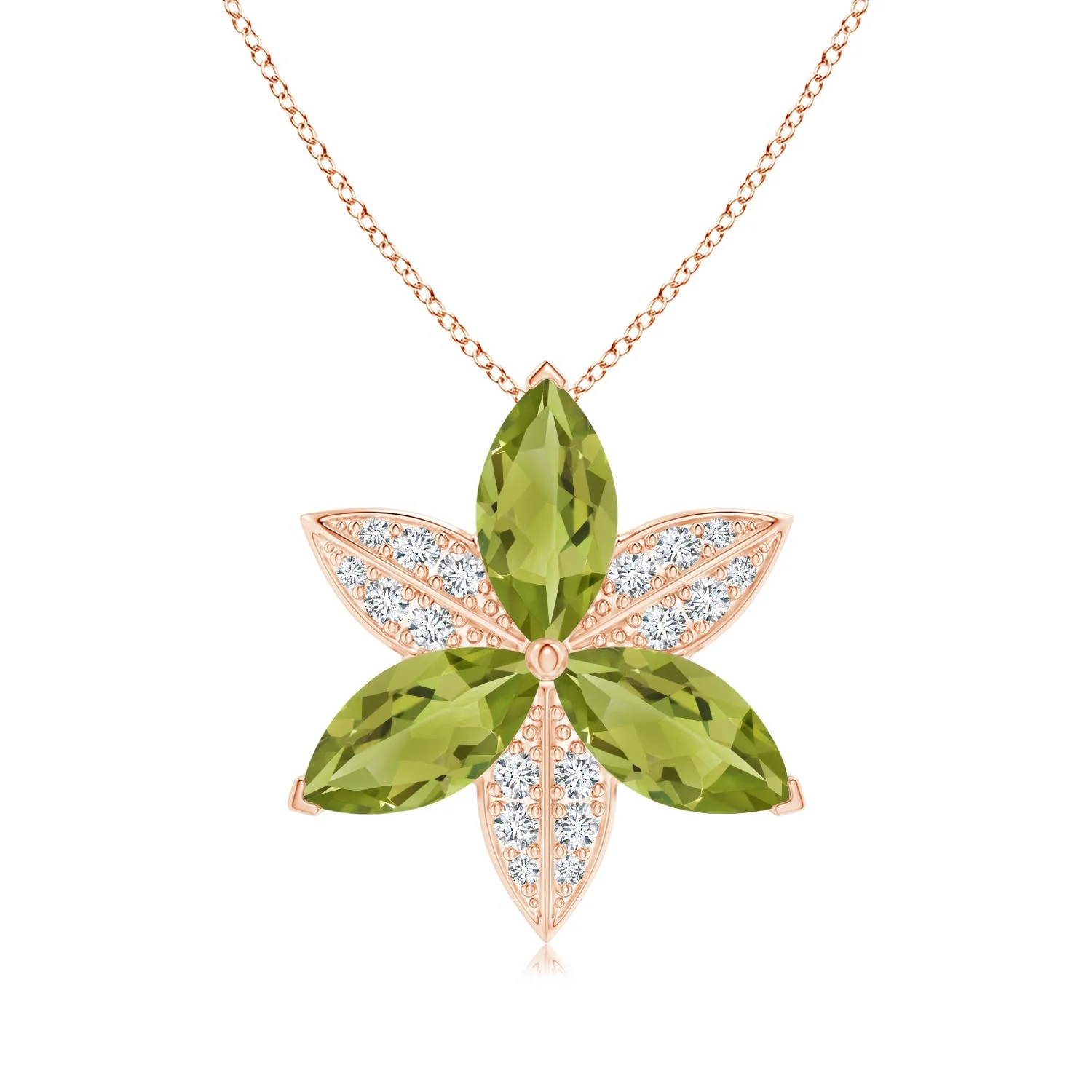 0.38 CTW Peridot Leo Constellation Medallion Pendant in 14K White Gold - Image 8