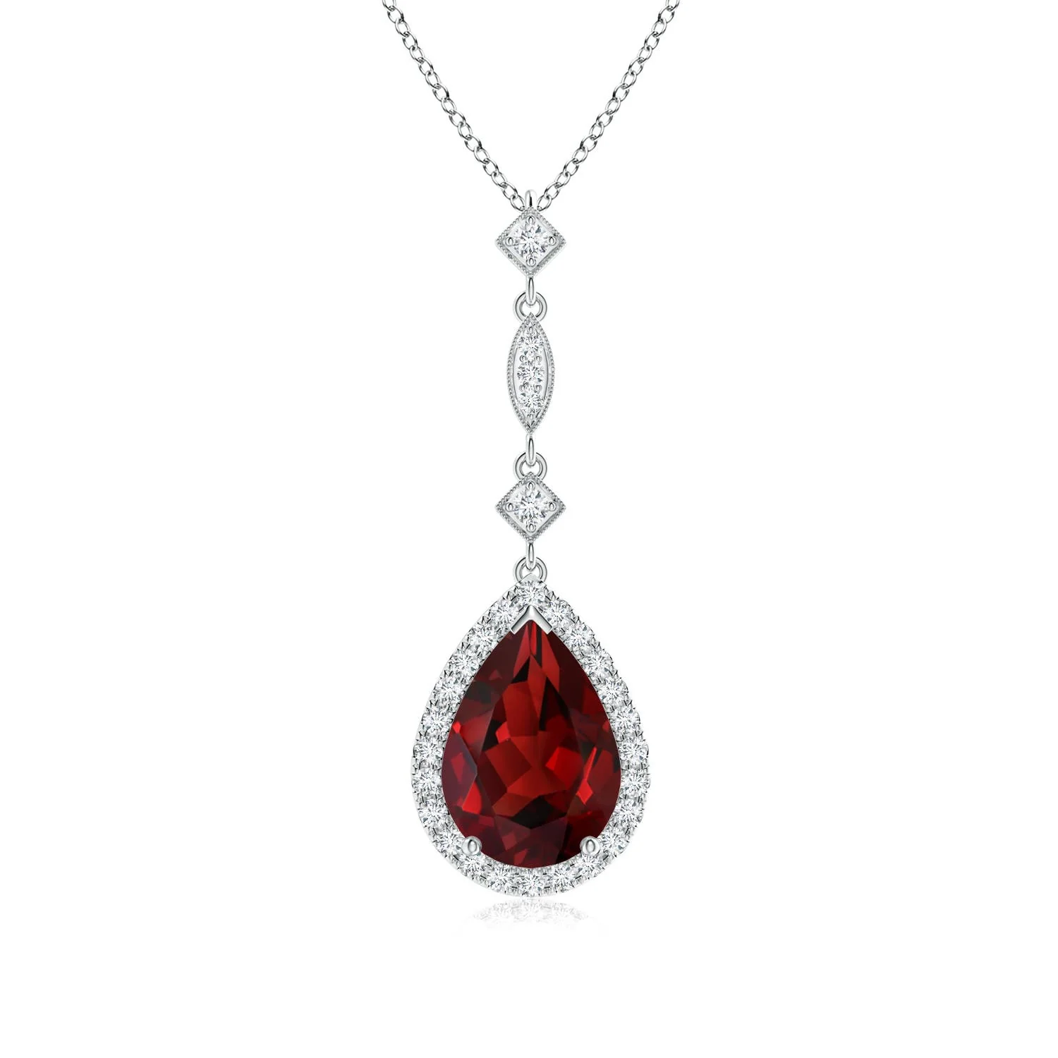 0.37 CTW Garnet Capricorn Constellation Medallion Pendant in 14K Rose Gold - Image 4