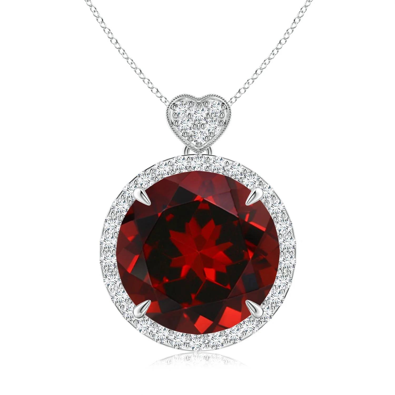 0.37 CTW Garnet Capricorn Constellation Medallion Pendant in 18K Yellow Gold - Image 8