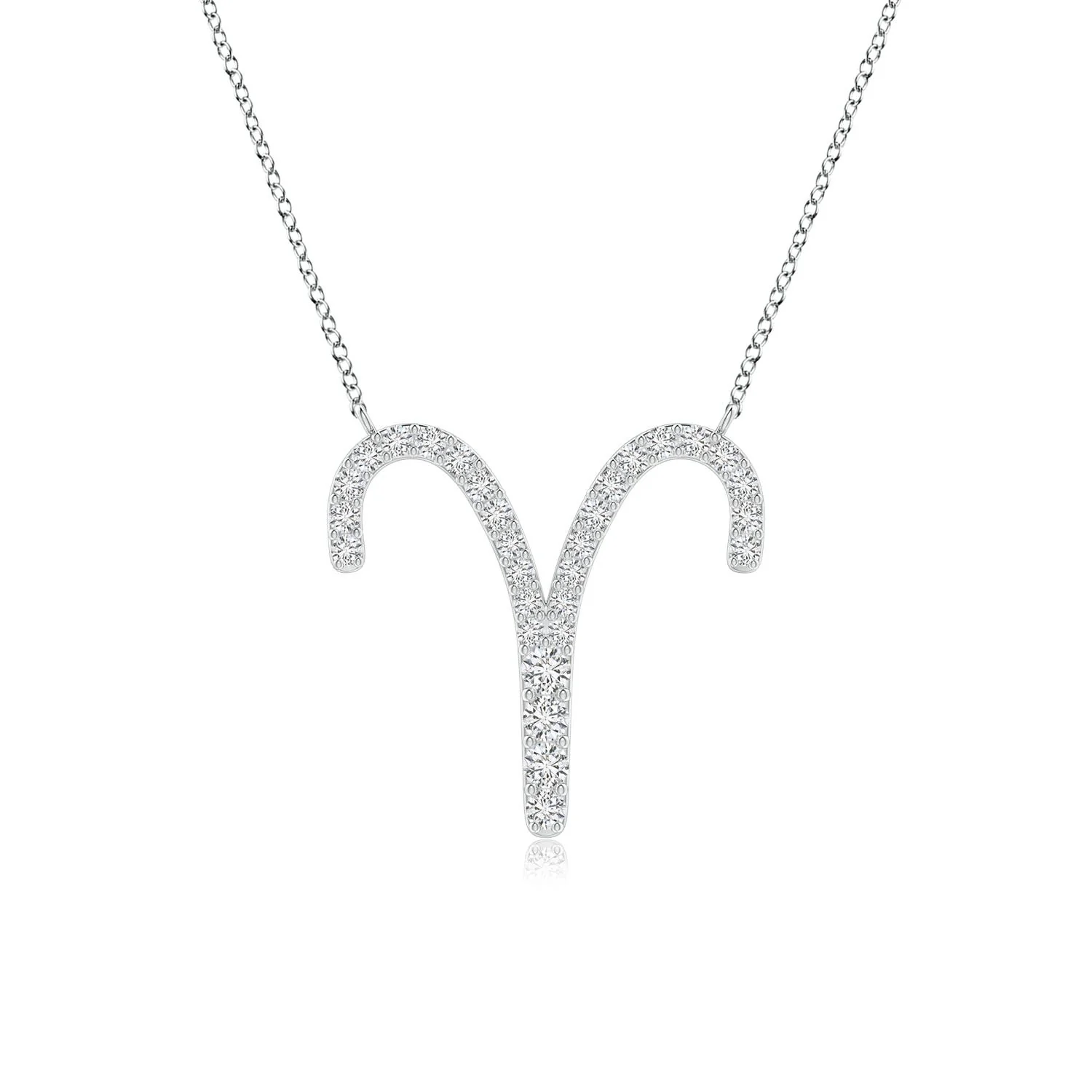 1.6 MM Diamond Aries Zodiac Sign Pendant in 18K Yellow Gold - Image 7