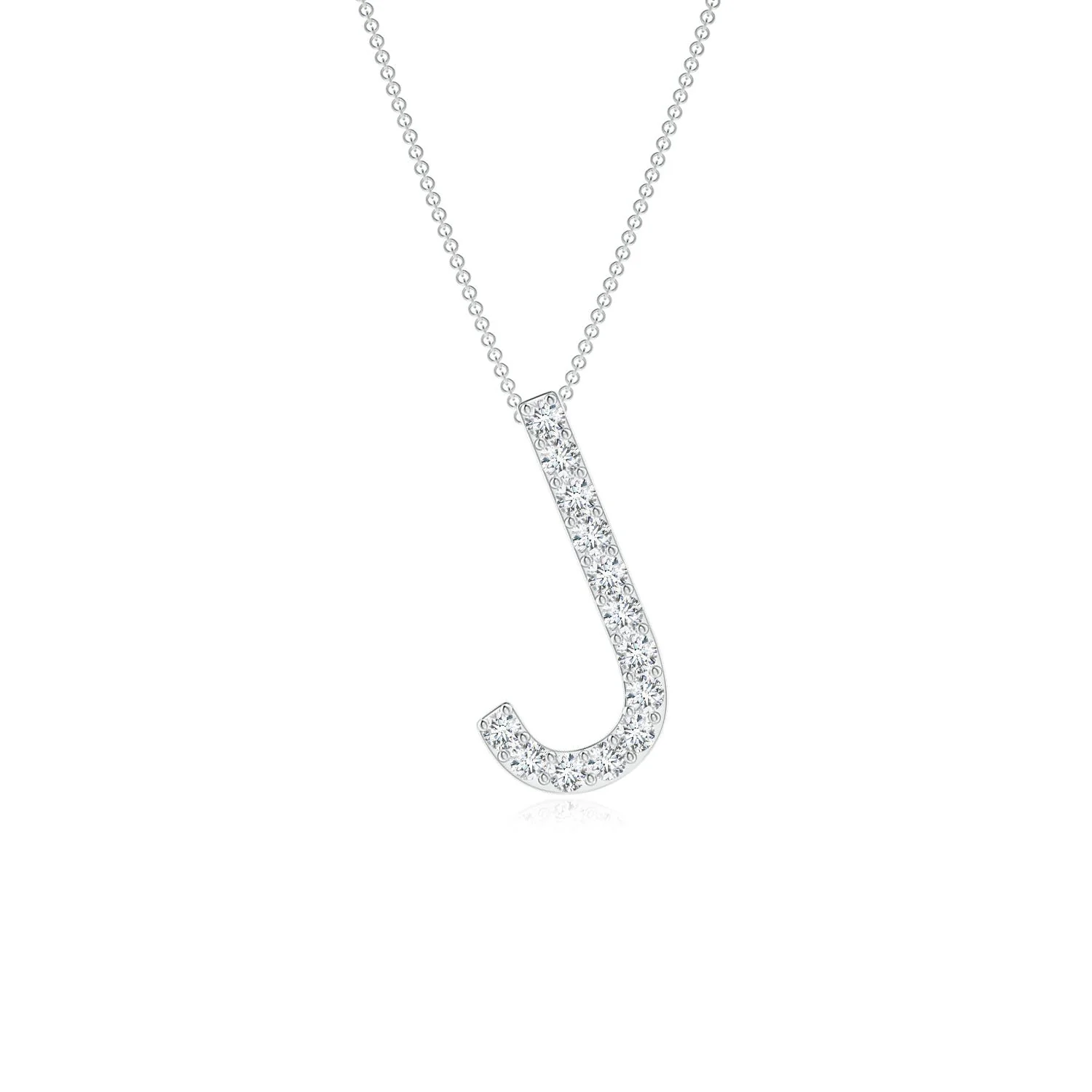 1 MM Diamond Capital "L" Knife-Edge Initial Pendant in 14K Rose Gold - Image 9