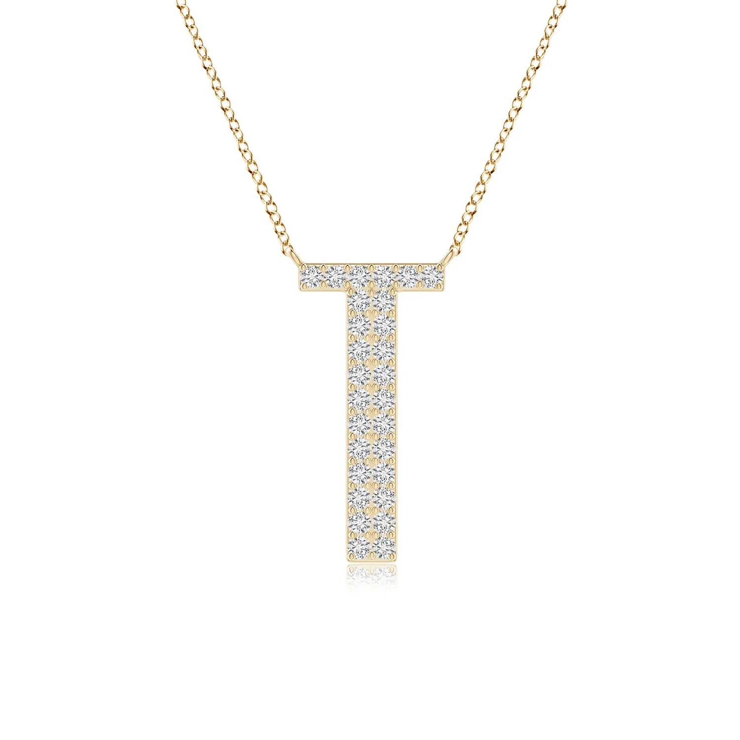 0.28 CTW Modern Deco Diamond Capital "B" Initial Pendant in 14K Yellow Gold - Image 8