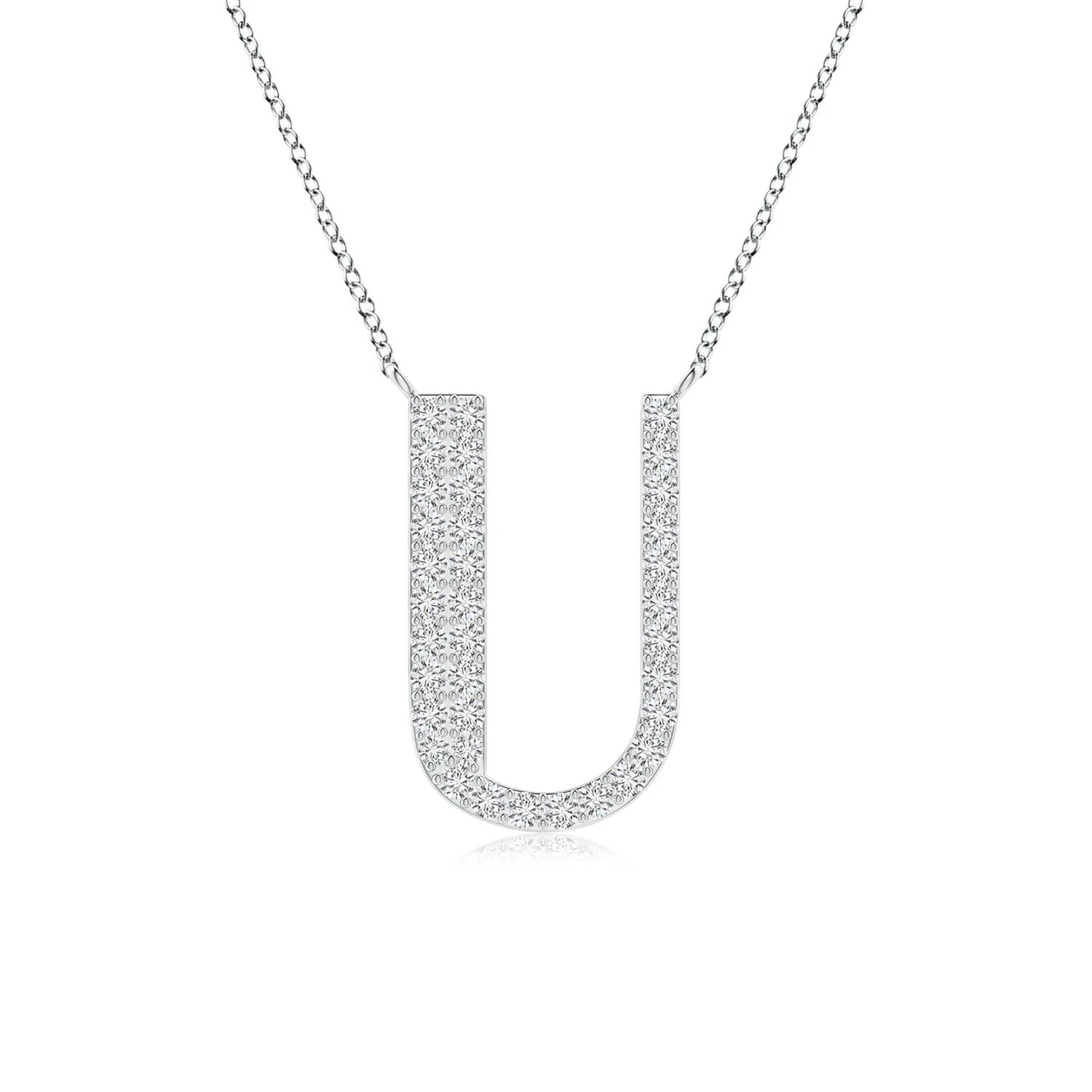 0.25 CTW Modern Deco Diamond Capital "D" Initial Pendant in Platinum - Image 4