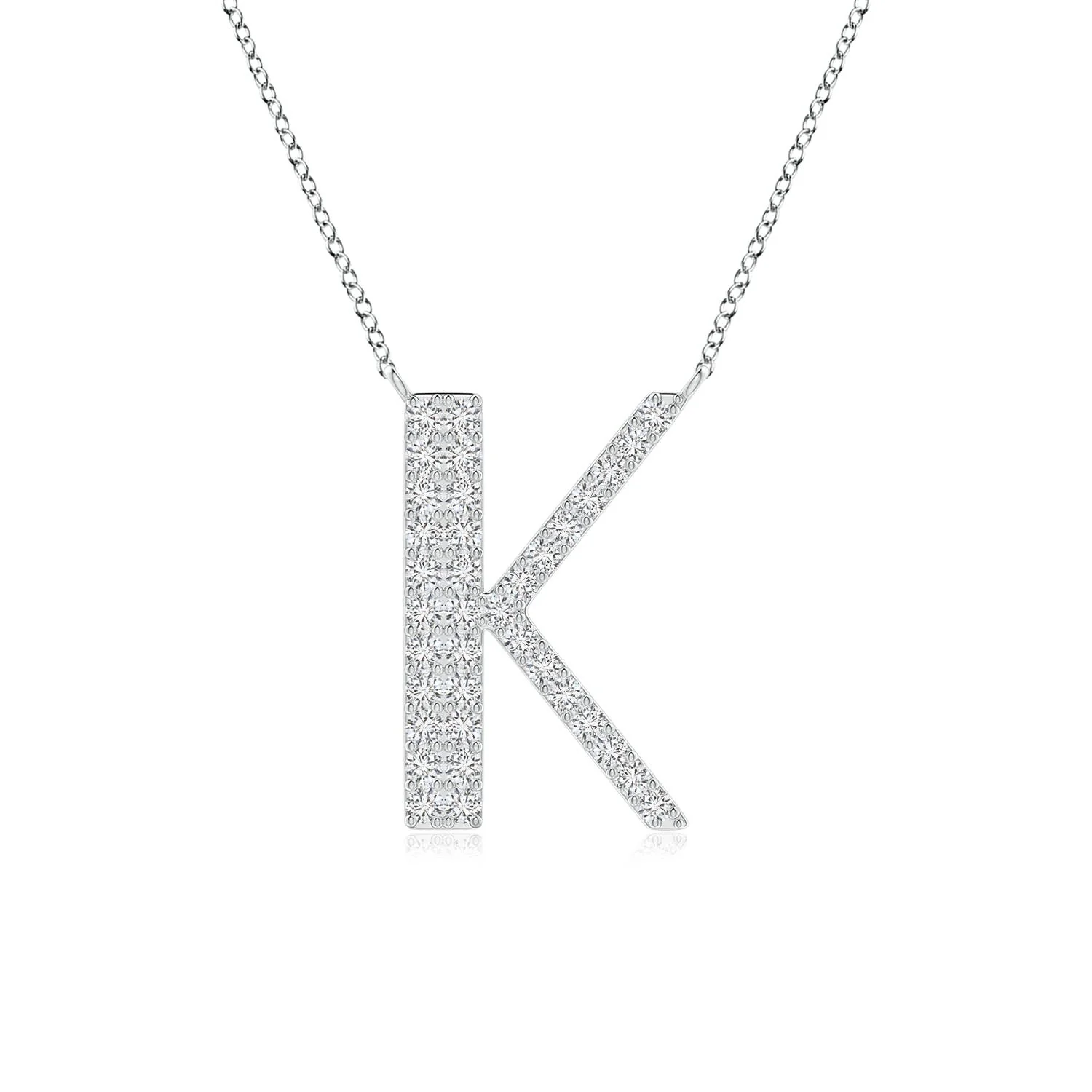 0.25 CTW Modern Deco Diamond Capital "D" Initial Pendant in Platinum - Image 6