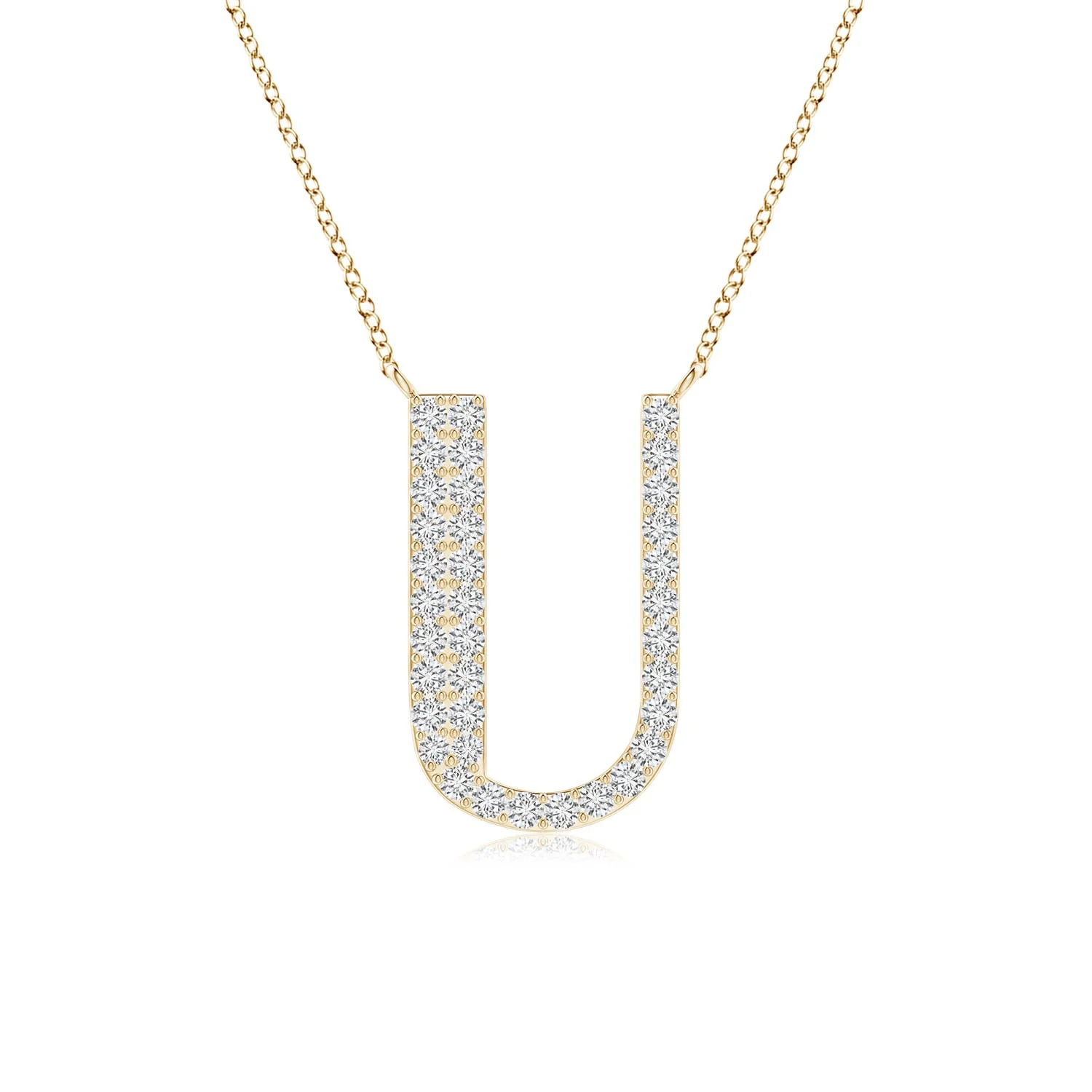 0.25 CTW Modern Deco Diamond Capital "D" Initial Pendant in 14K Yellow Gold - Image 4