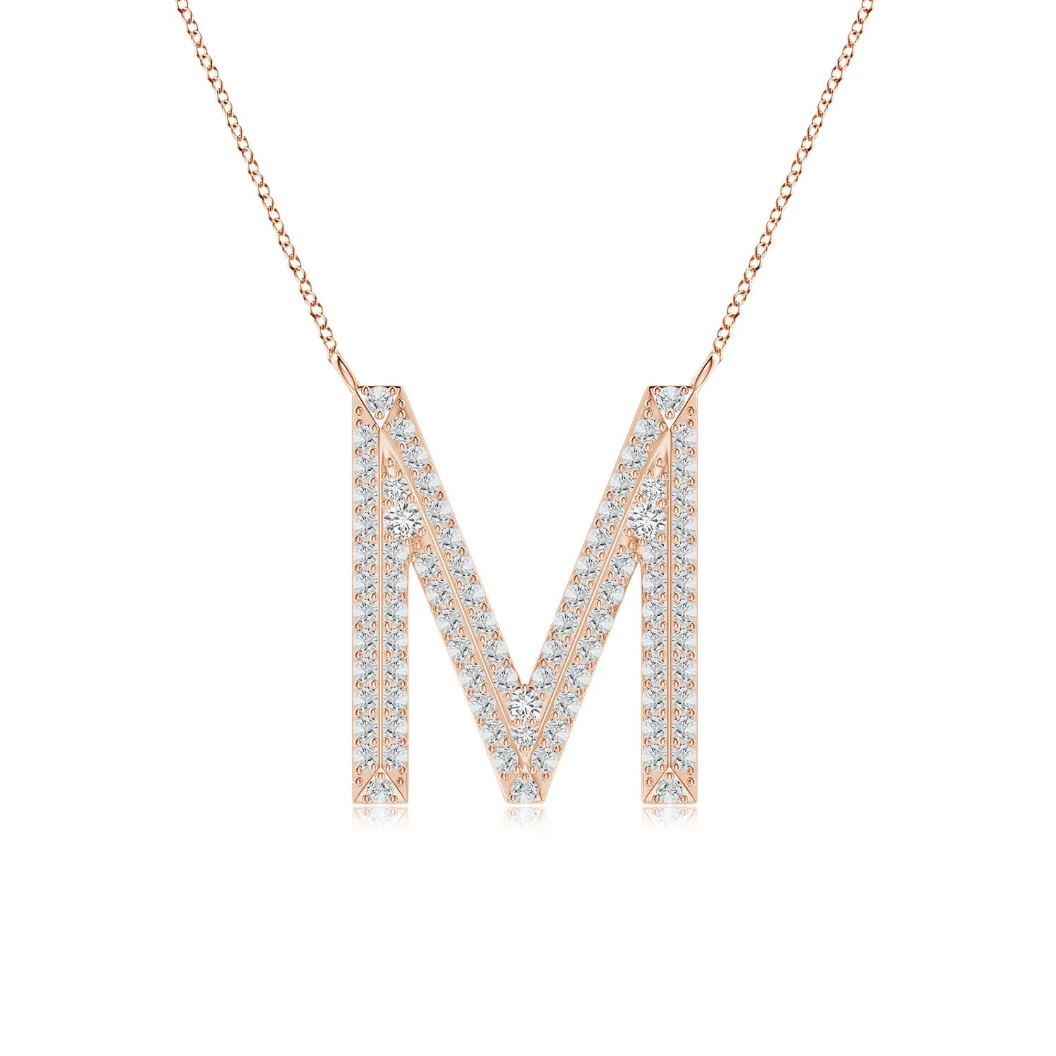 0.33 CTW Modern Deco Diamond Capital "G" Initial Pendant in 14K White Gold