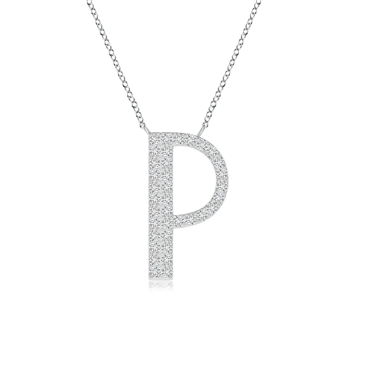 0.32 CTW Modern Deco Diamond Capital "N" Initial Pendant in Platinum - Image 7