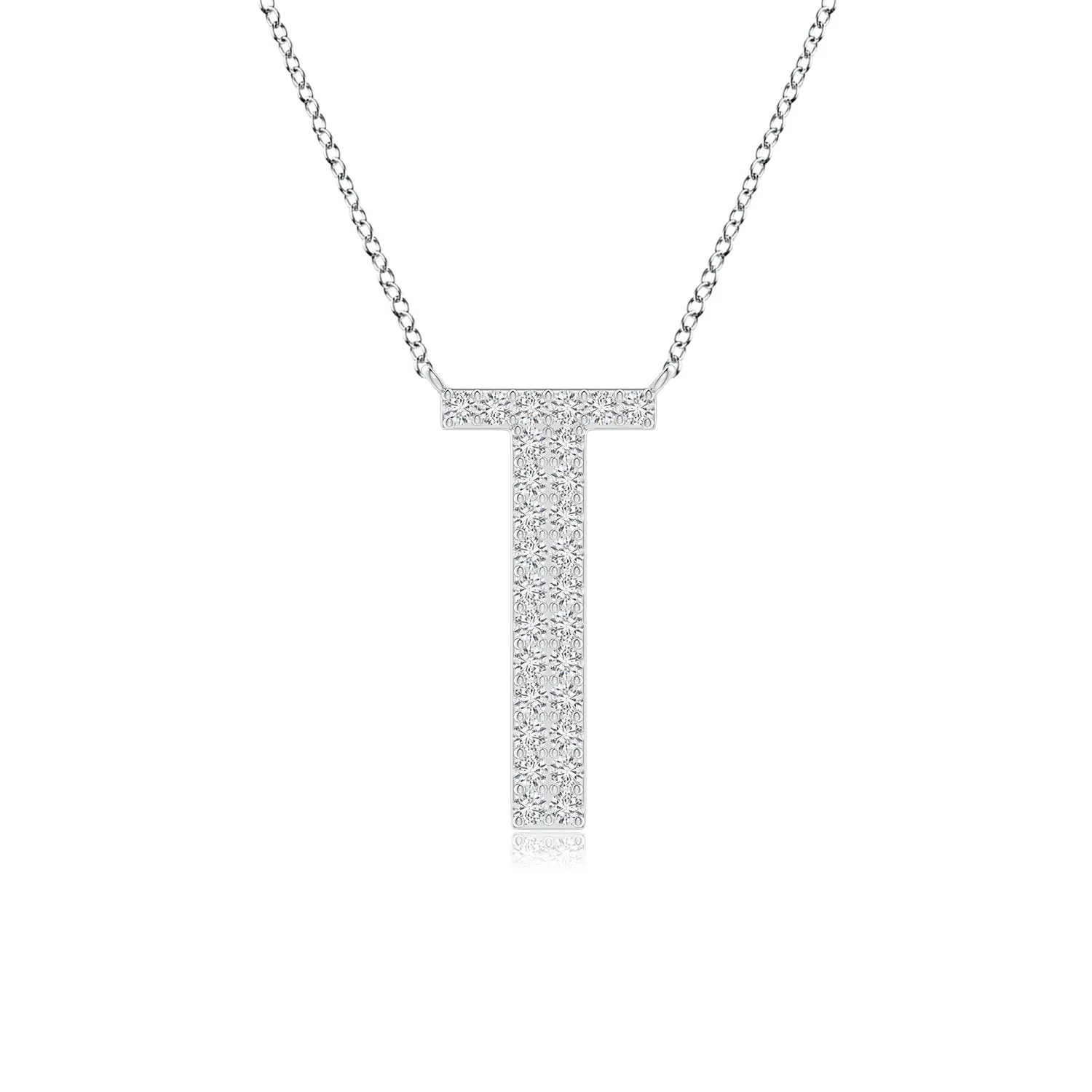 0.31 CTW Modern Deco Diamond Capital "O" Initial Pendant in 14K White Gold - Image 8