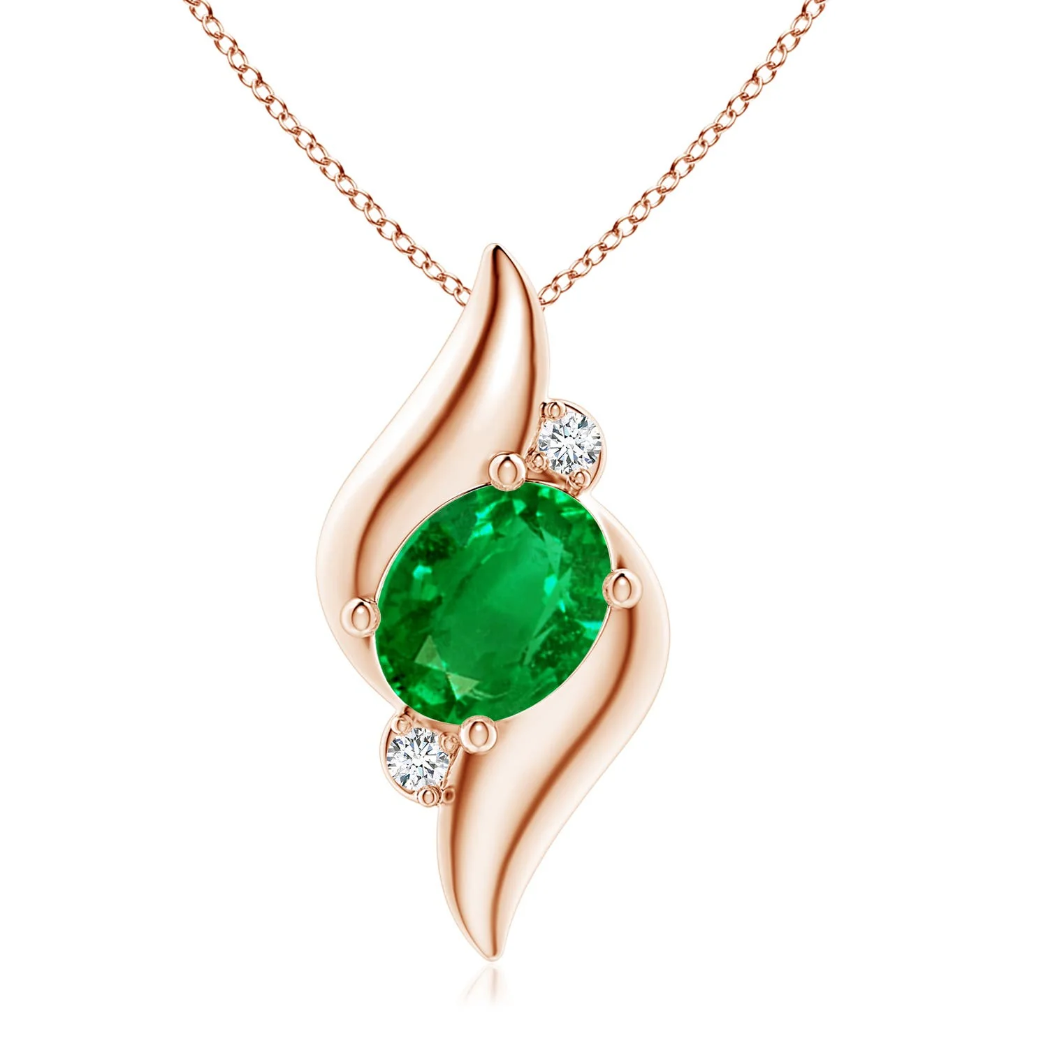2.25 CTW Solitaire Oval Emerald Classic Pendant in Platinum - Image 6