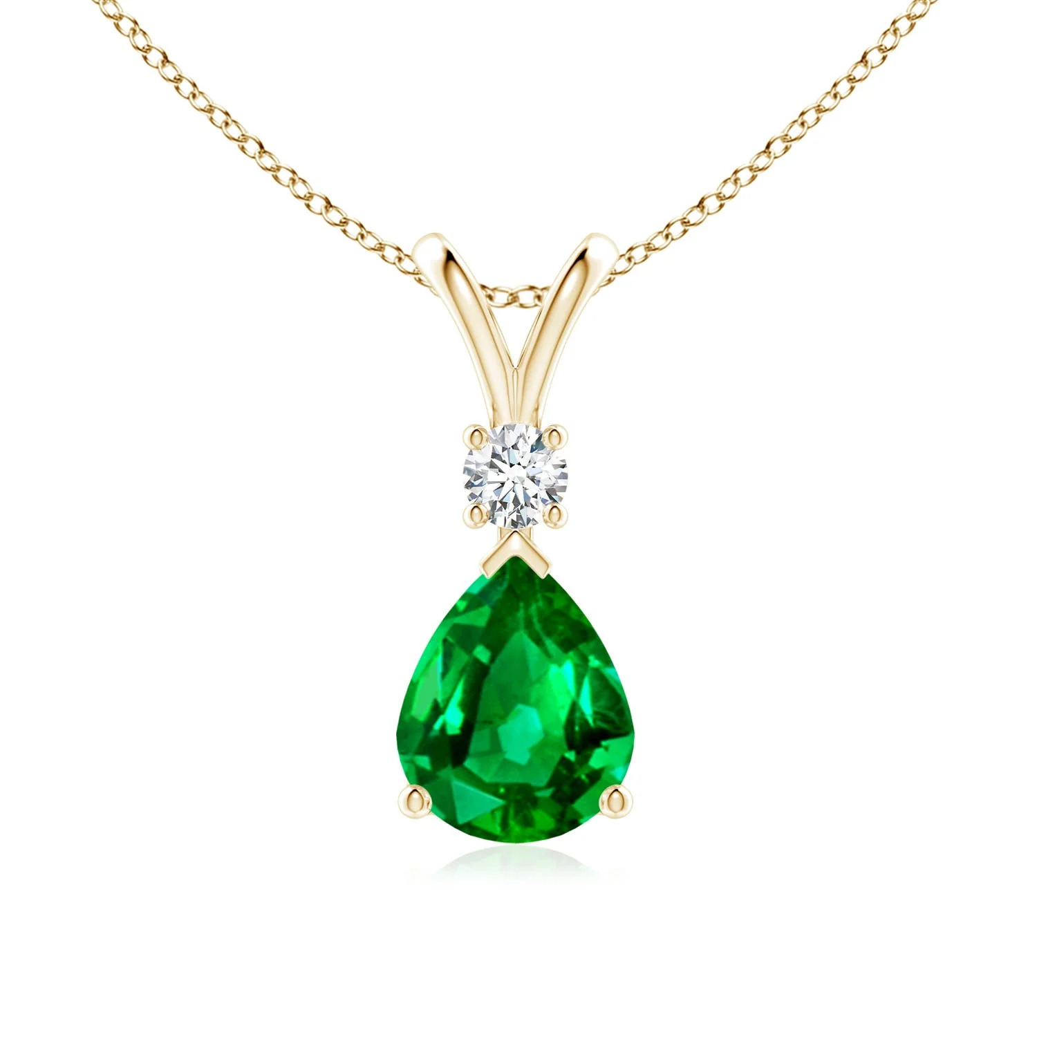 2.25 CTW Solitaire Oval Emerald Classic Pendant in 18K White Gold - Image 8