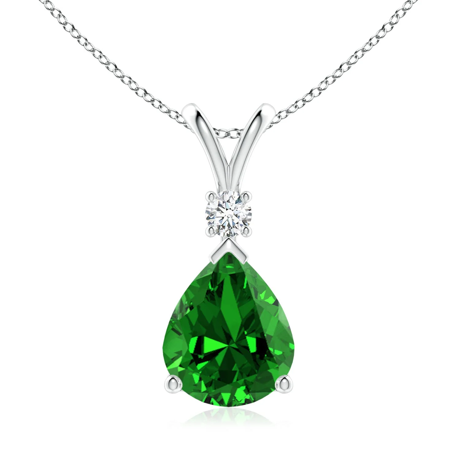 1.0 CTW Solitaire Round Diamond Floating Pendant in 18K White Gold - Image 3