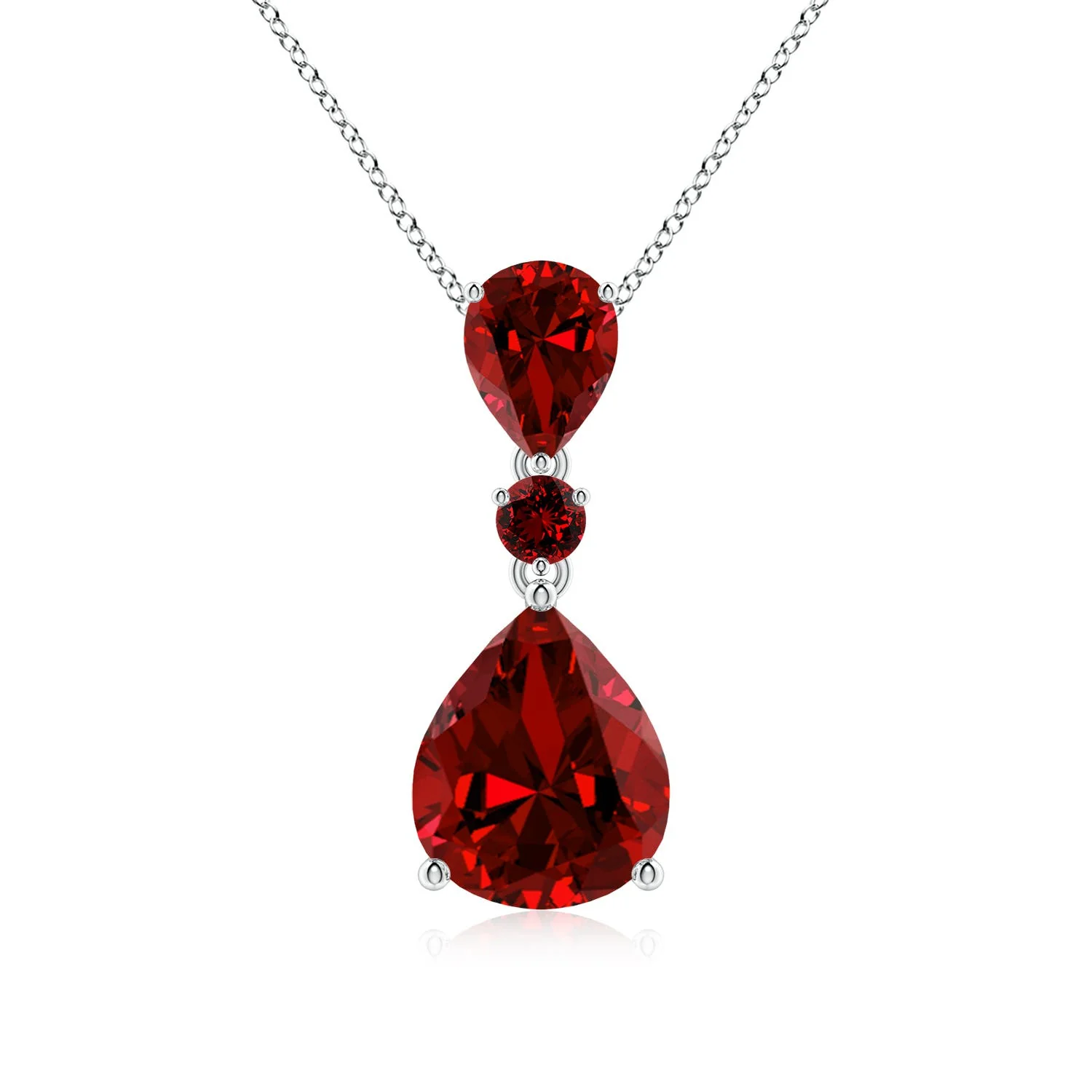 1.24 CTW Three Stone Round Diamond Halo Pendant in Platinum - Image 4