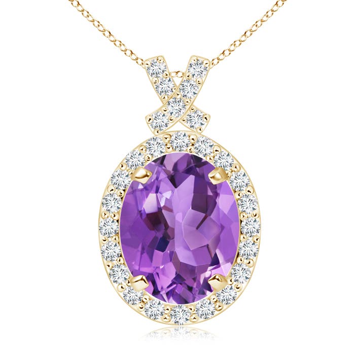 1.2 CTW Sweet Treats Oval Amethyst Candy Pendant in 18K Yellow Gold - Image 7