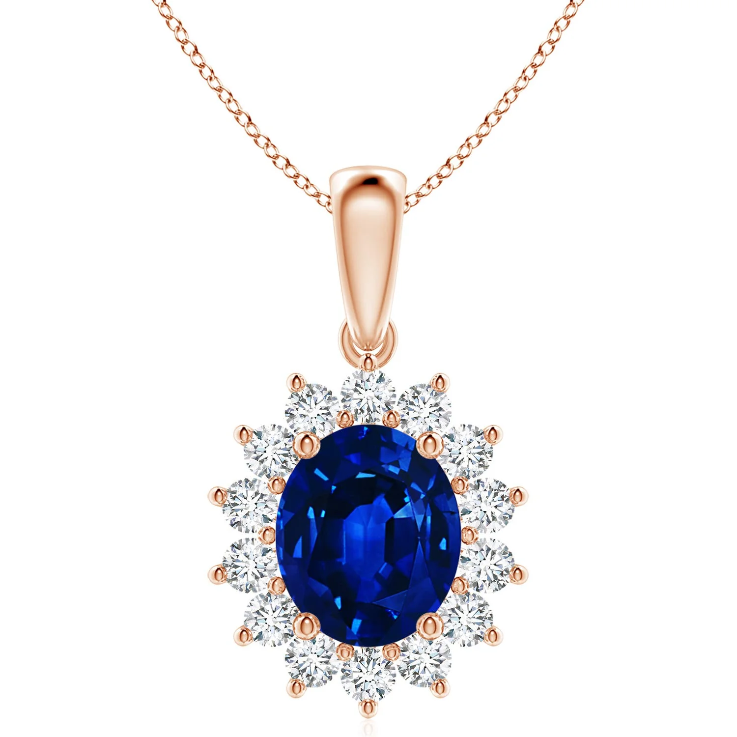 1.73 CTW East-West Oval Emerald Open Halo Pendant in 18K White Gold - Image 7