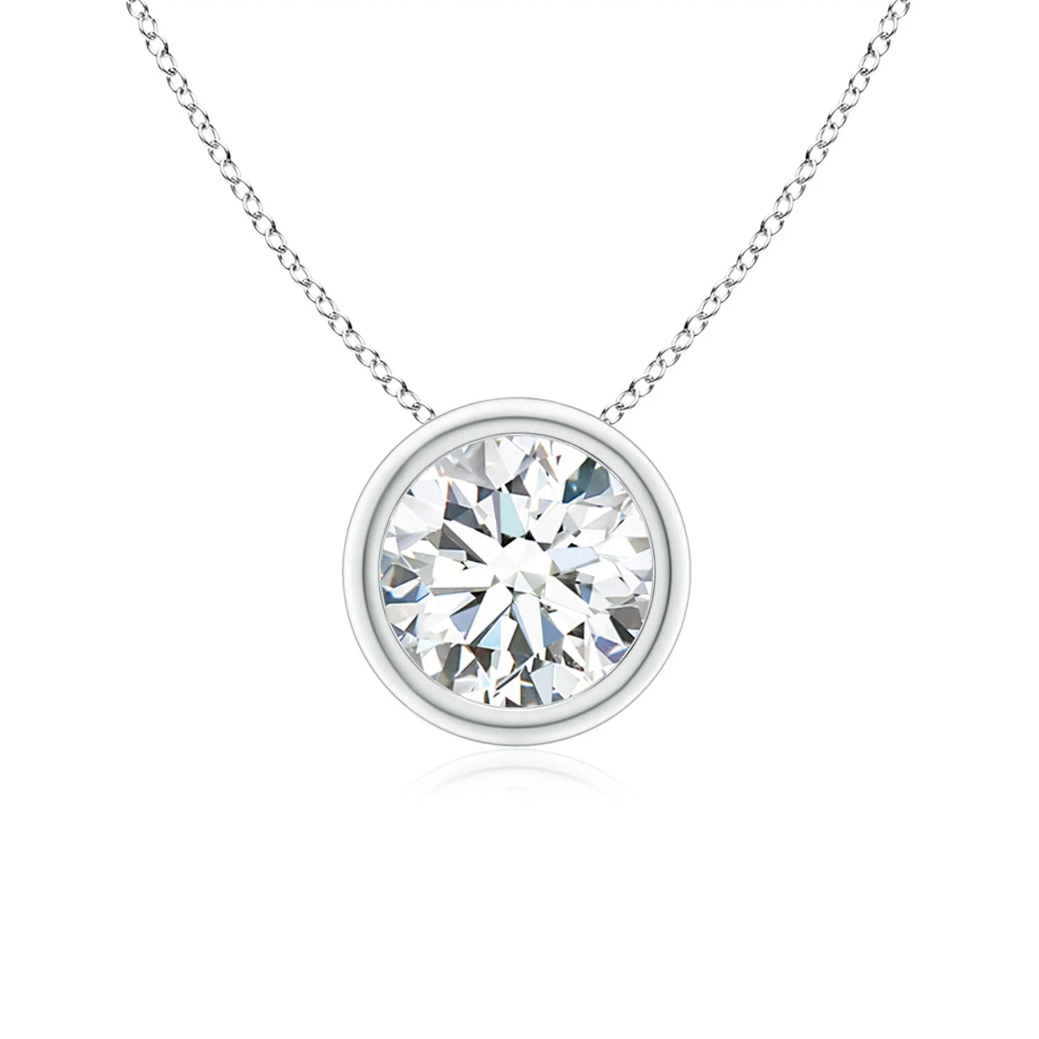 1.0 CTW Bezel-Set Heart Diamond Solitaire Pendant in 14K White Gold - Image 10