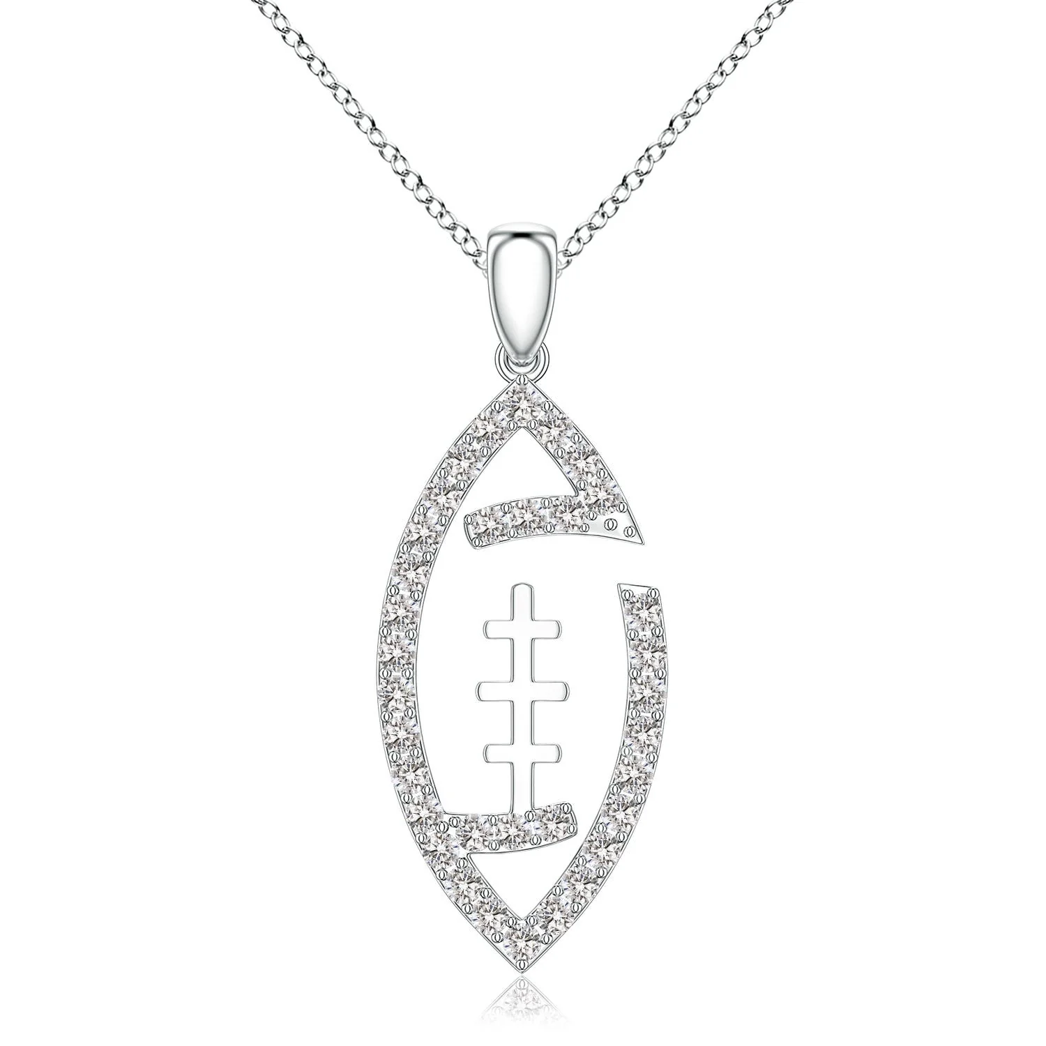 0.48 CTW Diamond Football-Inspired Charm Pendant in Platinum - Image 9