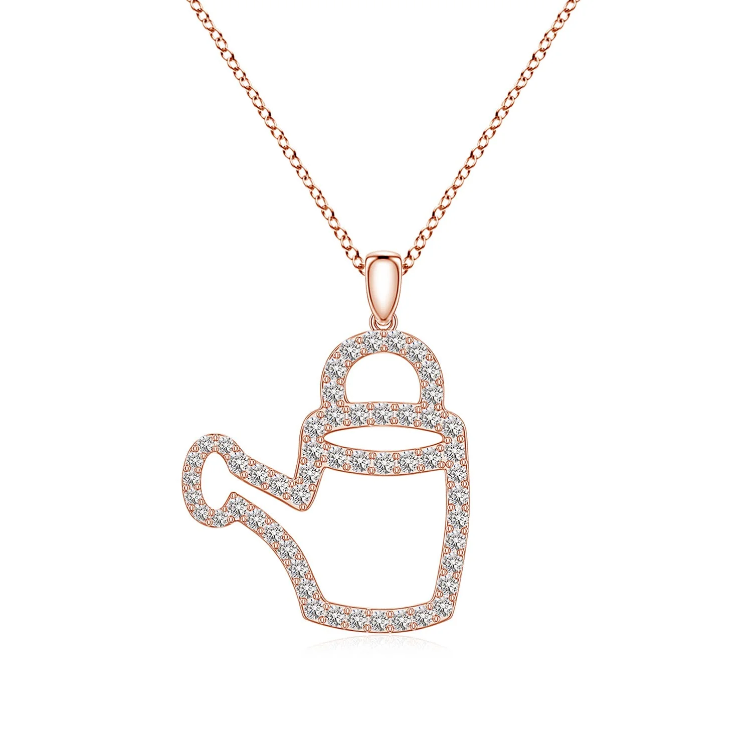 0.56 CTW Diamond Garden Trowel-Inspired Charm Pendant in 18K Rose Gold - Image 4