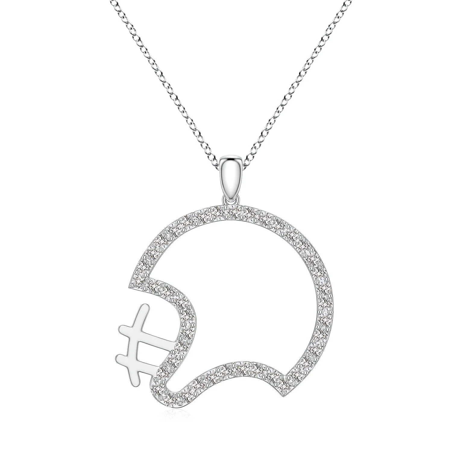 1.0 CTW Diamond Equestrian Riding Helmet-Inspired Charm Pendant in Platinum - Image 5