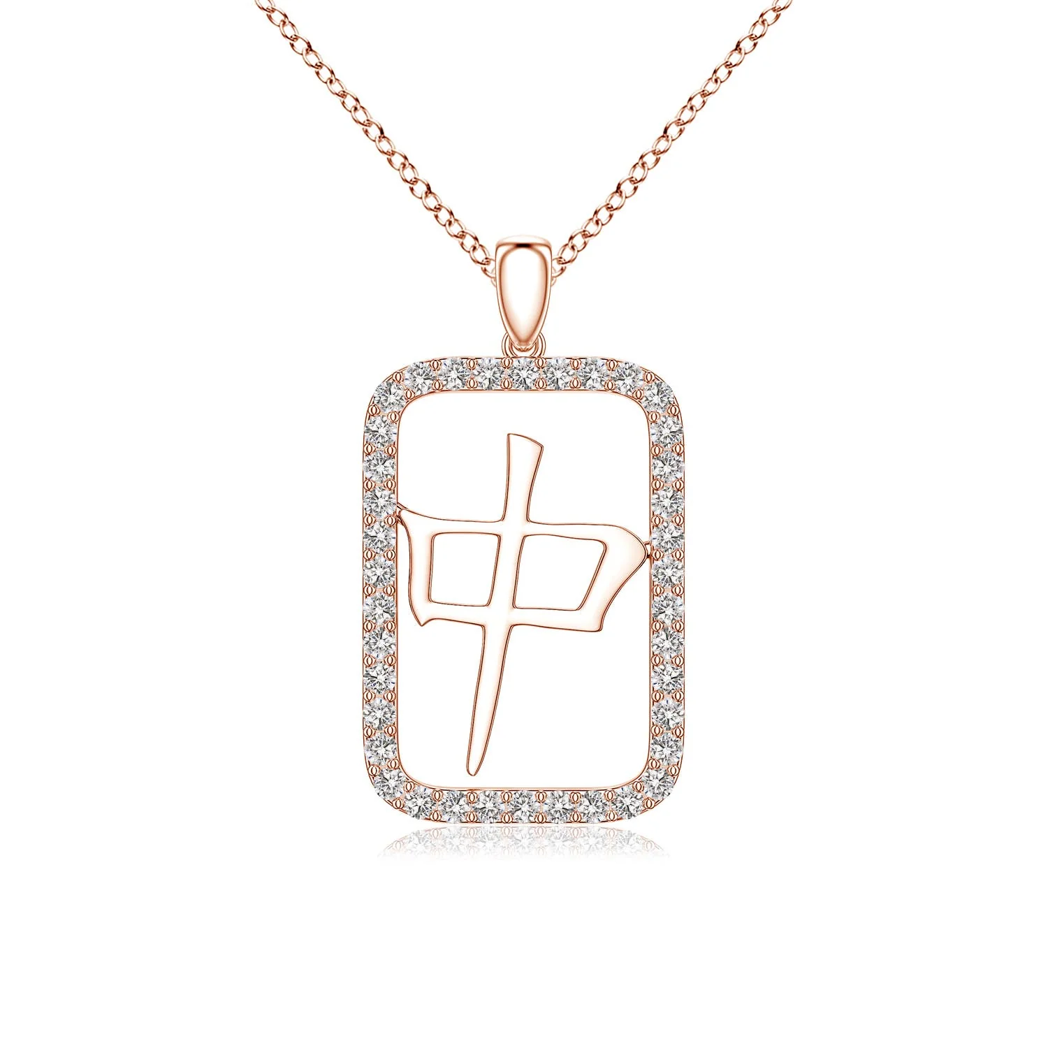 0.56 CTW Diamond Golf Course-Inspired Charm Pendant in 18K Rose Gold - Image 3