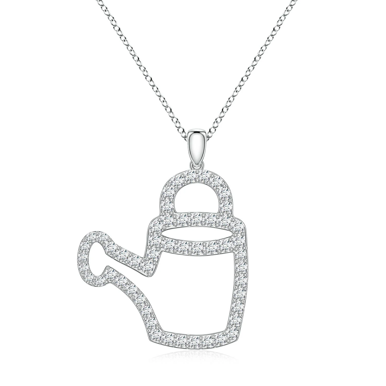 1.05 CTW Diamond Watering Can-Inspired Charm Pendant in Platinum - Image 5