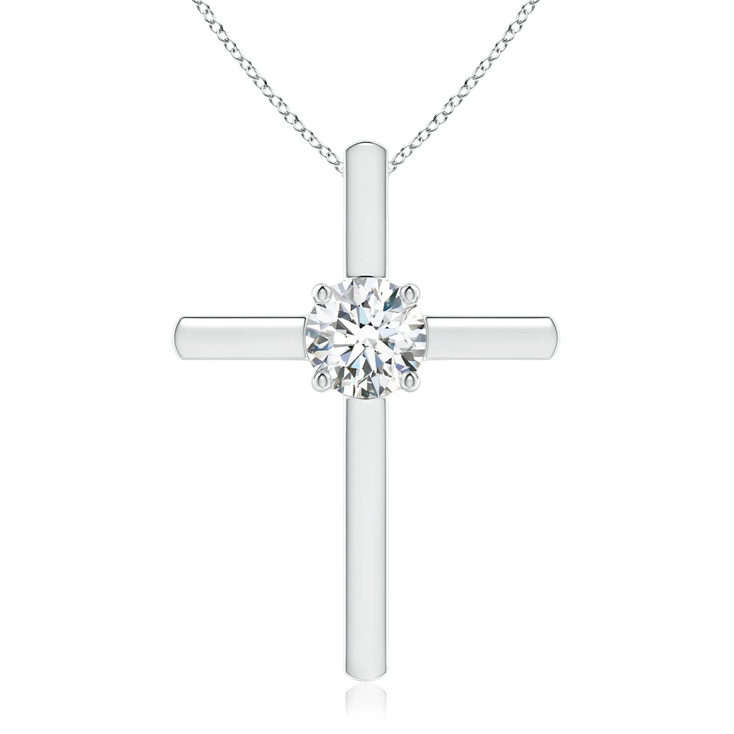 0.92 CTW Emerald-Cut and Oval Emerald Two-Stone Pendant in 18K White Gold - Image 8