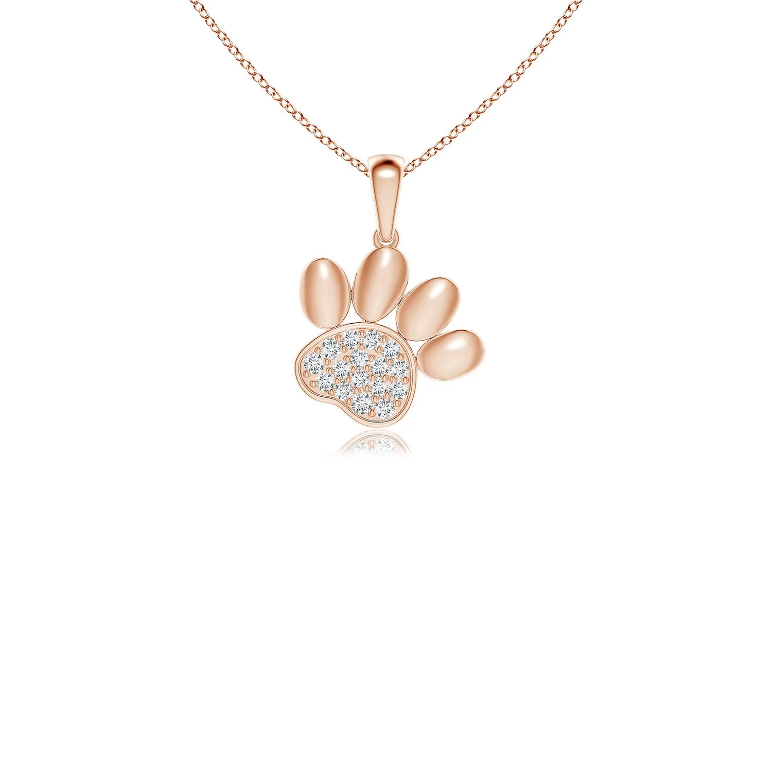 2.5 MM Diamond Asymmetrical Open Heart Pendant in 14K Rose Gold - Image 3