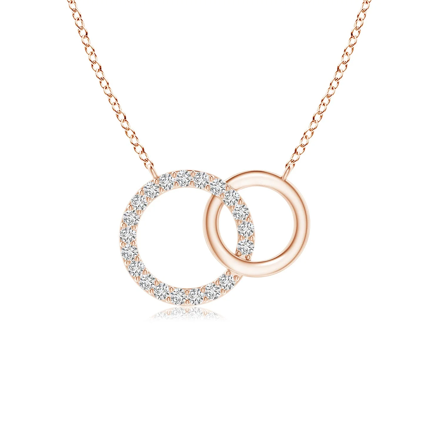 2.5 MM Diamond Asymmetrical Open Heart Pendant in 14K Rose Gold - Image 4