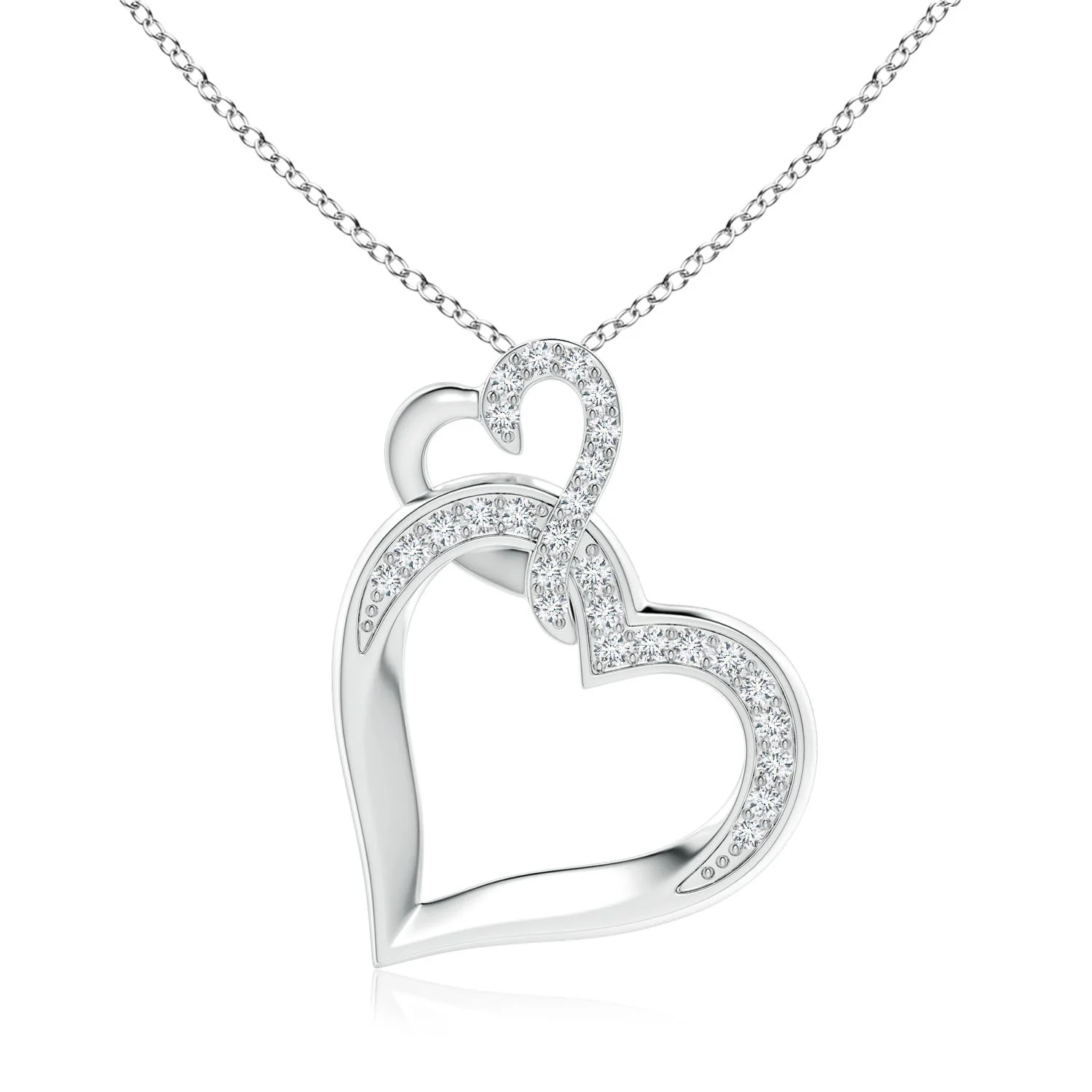 0.78 CTW Bezel-Set Heart-Shaped Diamond Pendant in 14K White Gold