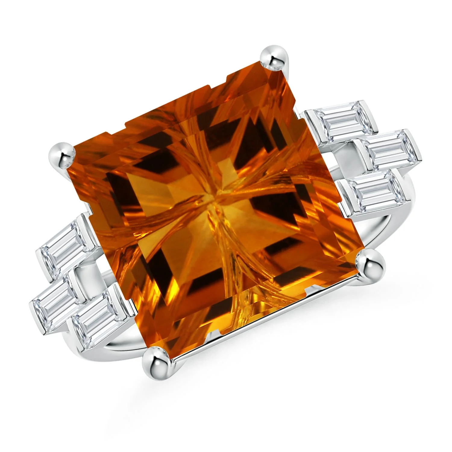 9.34 CTW GIA Certified Solitaire Round Citrine Infinity Ring in 14K Yellow Gold - Image 8