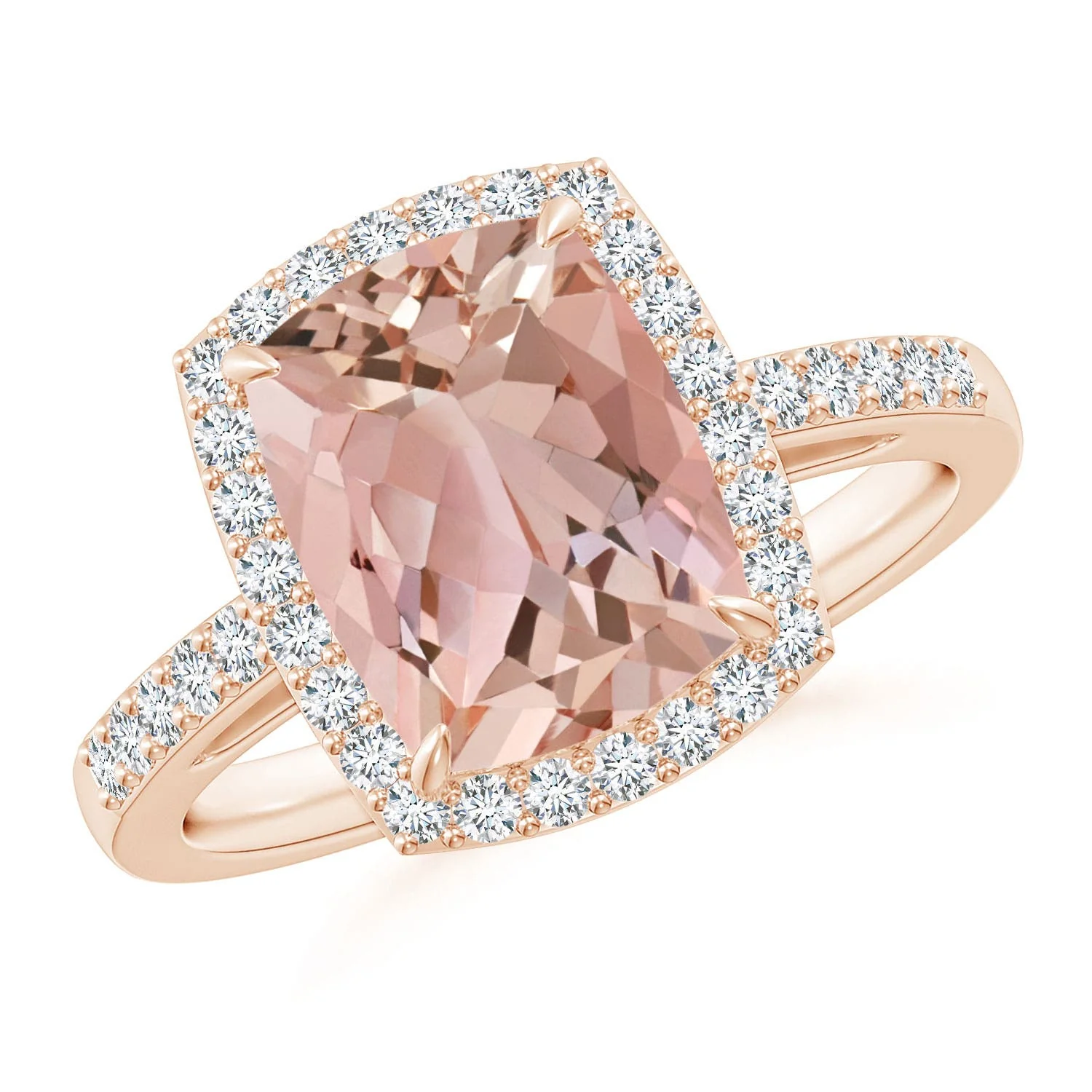 7.99 CTW GIA Certified Square Citrine Crossover Shank Ring with Diamonds in 14K Rose Gold - Image 6