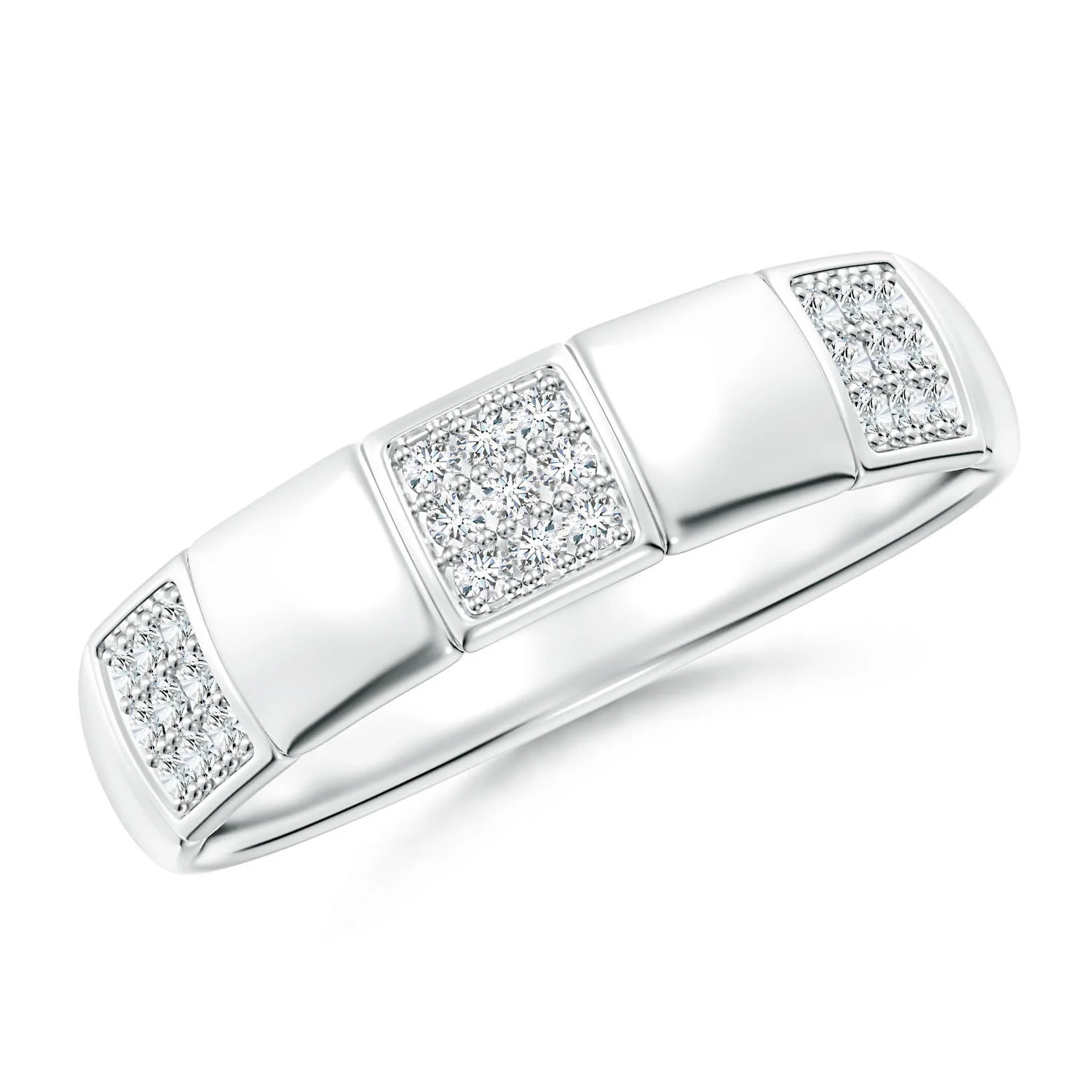 0.31 CTW Lab-Grown Round Diamond Stackable Fashion Ring with Milgrain in 14K White Gold - Image 3