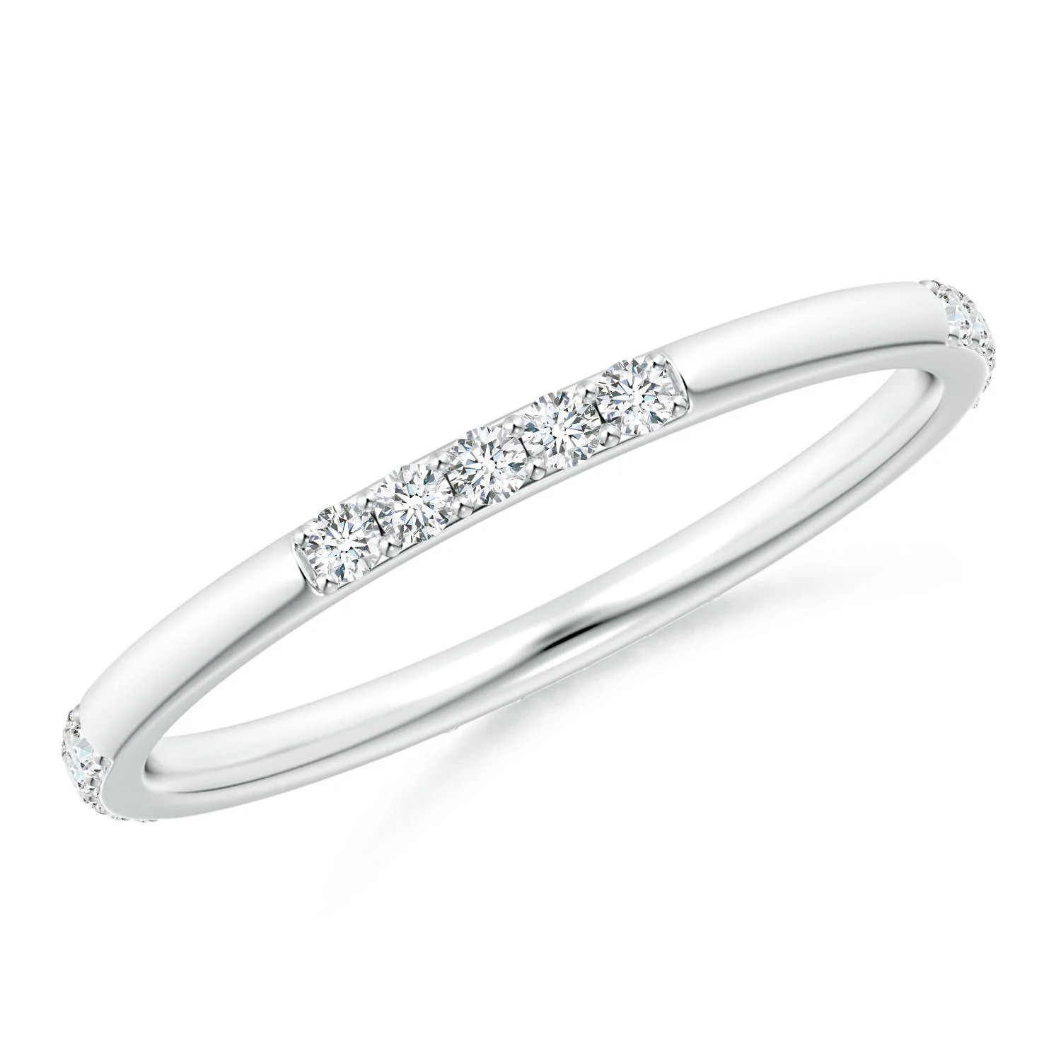 0.31 CTW Lab-Grown Round Diamond Stackable Fashion Ring with Milgrain in 14K White Gold - Image 8