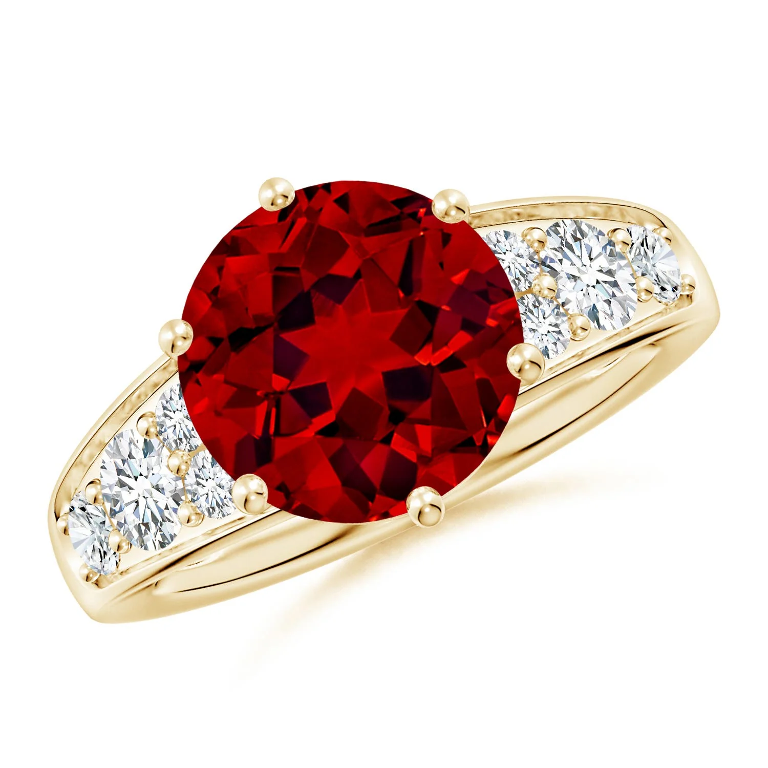 1.67 CTW Lab-Grown Aeon Vintage Style Ruby Solitaire Engagement Ring with Milgrain in 14K Yellow Gold - Image 5