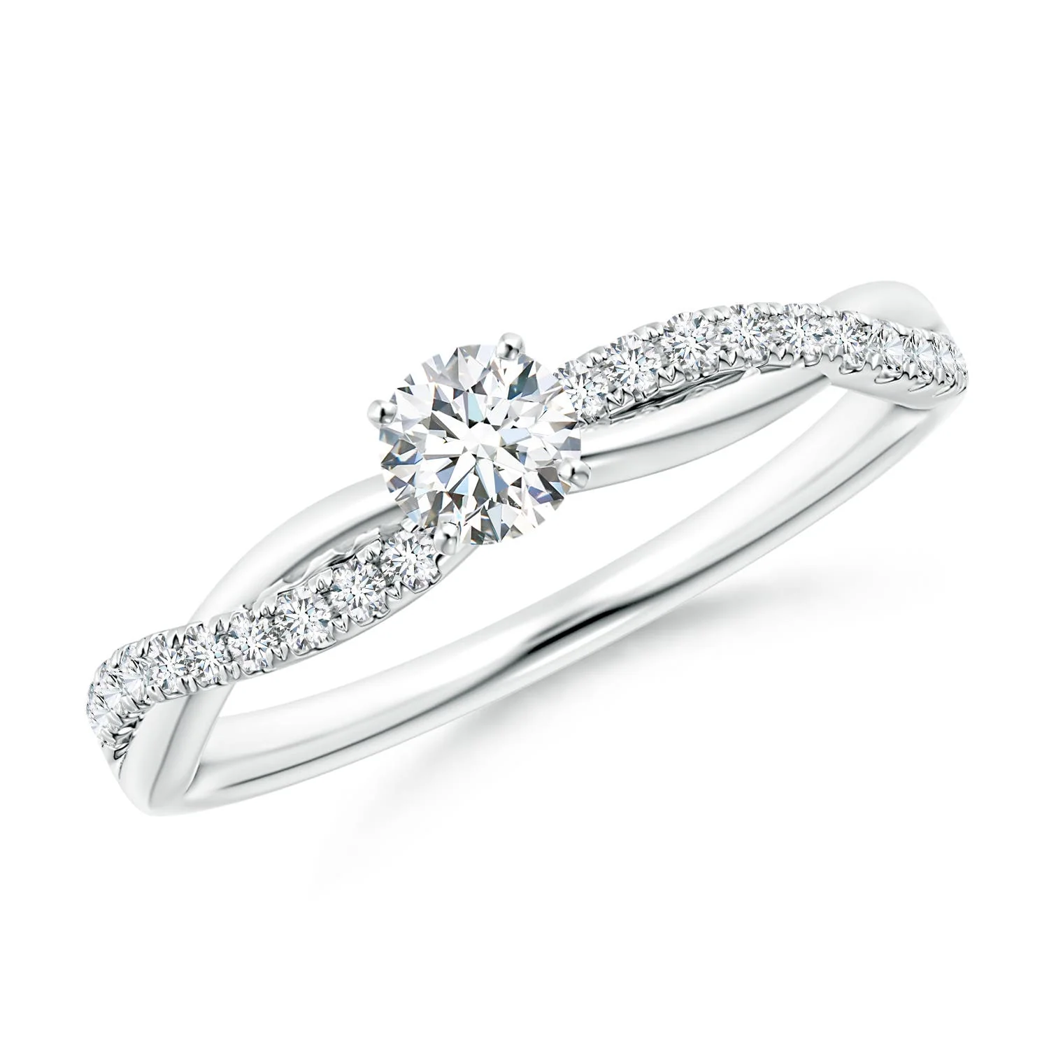 1.67 CTW Lab-Grown Round Blue Sapphire Side Stone Engagement Ring with Accents in Platinum - Image 8