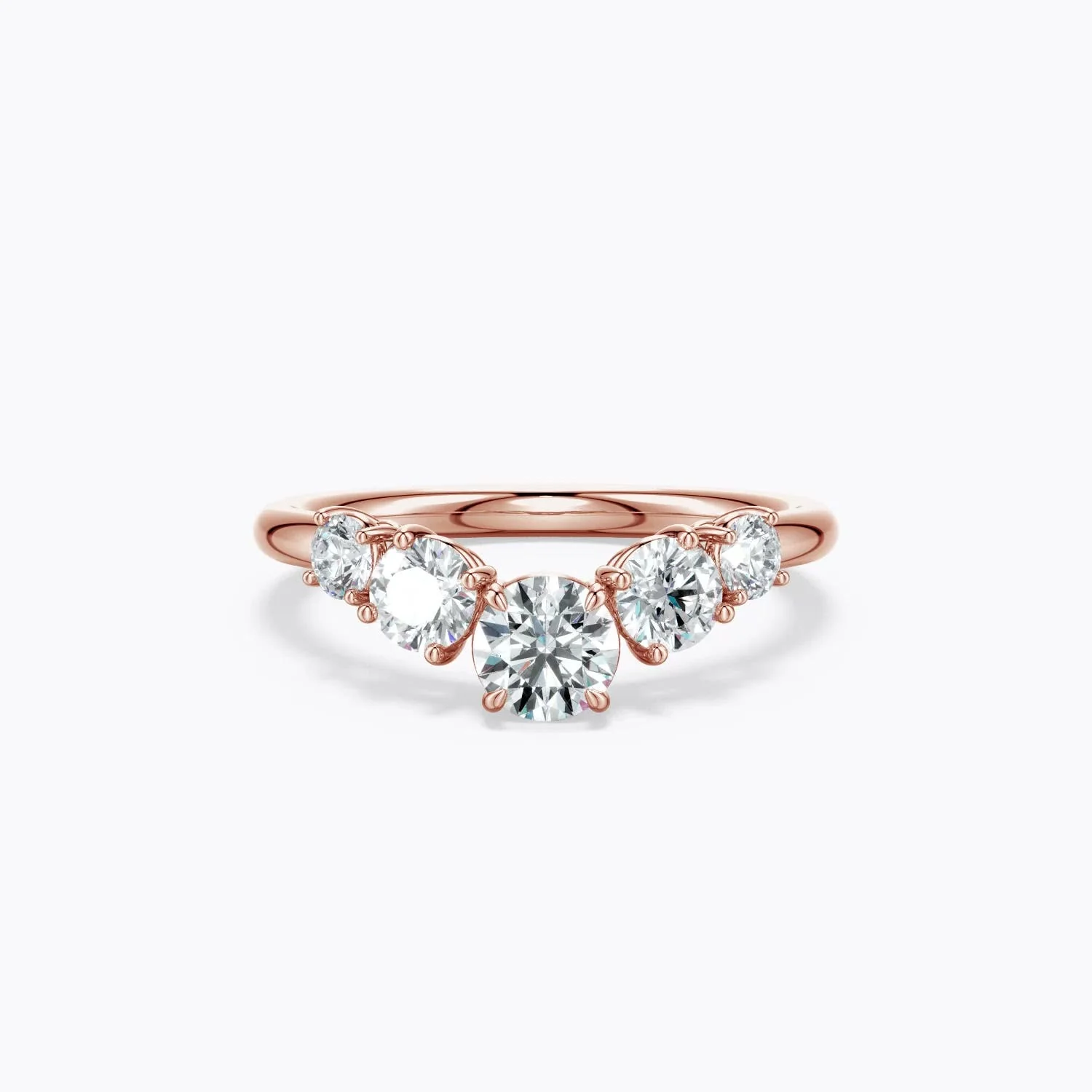 1.26 CTW Round Lab-Grown Diamond Engagement Ring with Multi-Shape Accents in 18K Rose Gold - Image 2