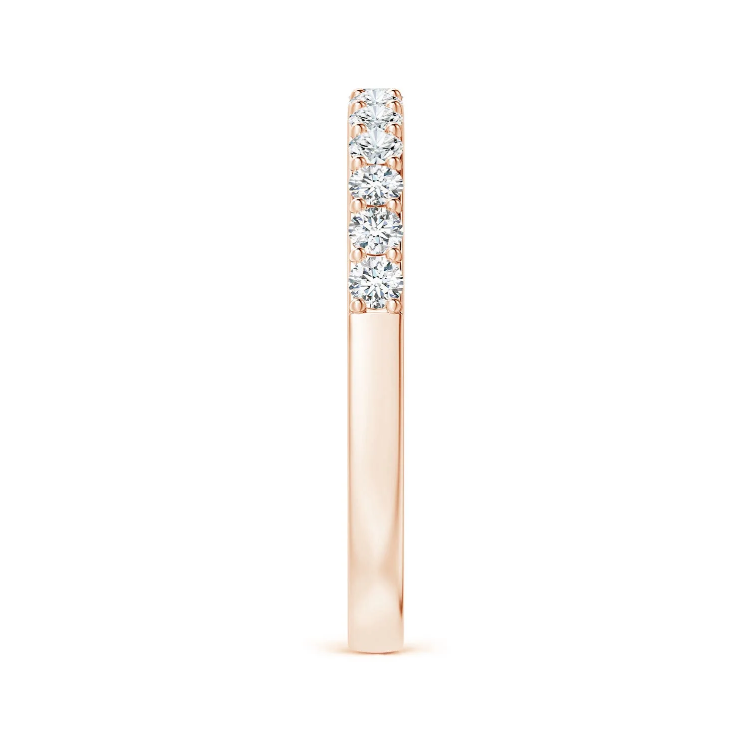 0.46 CTW Lab-Grown Prong Set Half Eternity Round Diamond Wedding Ring in 18K Rose Gold - Image 5