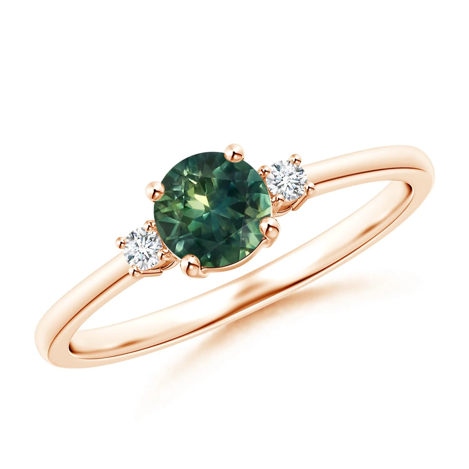 0.79 CTW Tapered Shank Citrine Solitaire Ring with Diamond Accents in 14K Yellow Gold - Image 9