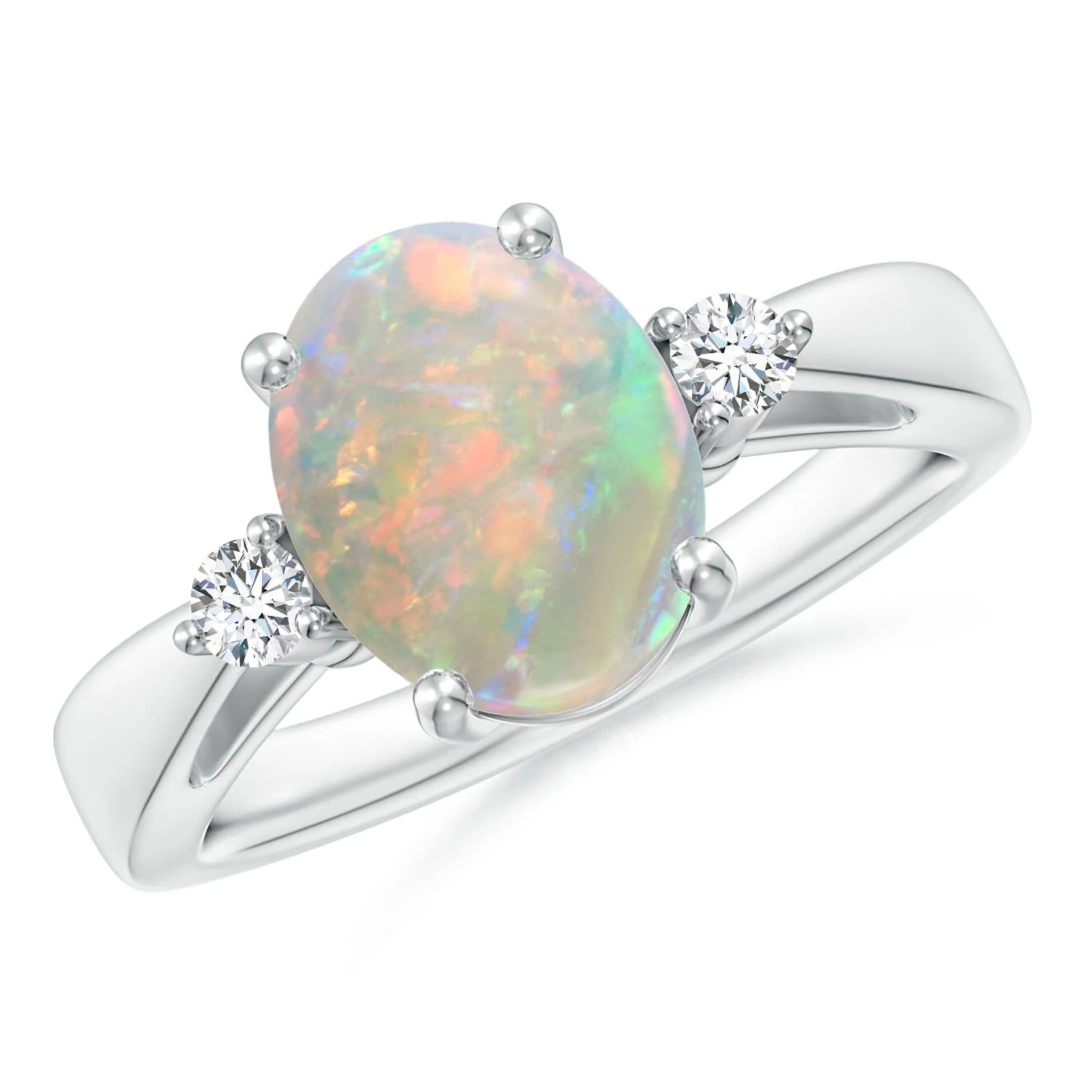 0.89 CTW Tapered Shank Teal Montana Sapphire Solitaire Engagement Ring with Diamonds in Platinum - Image 3