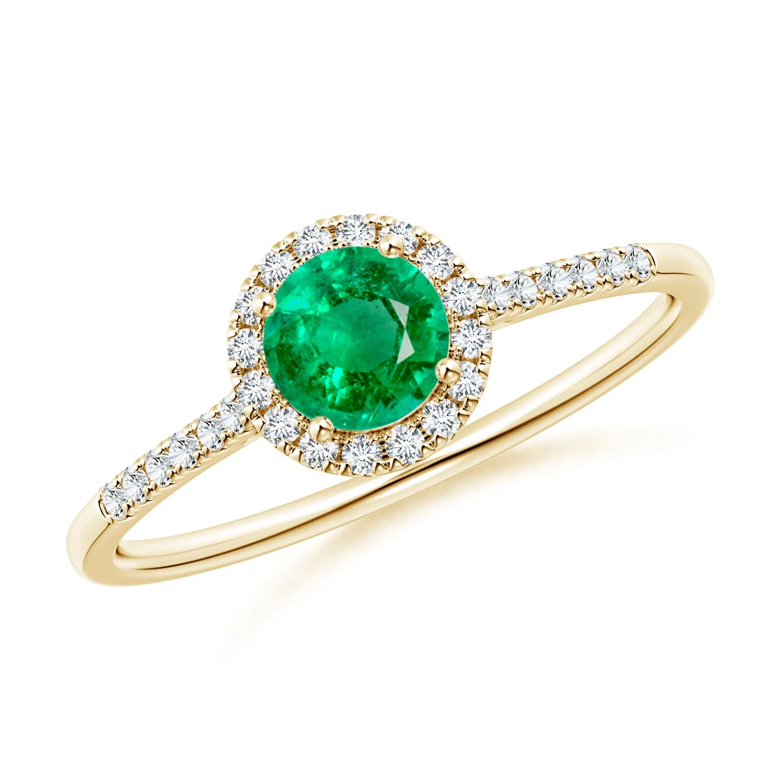 1.15 CTW Round London Blue Topaz Halo Ring with Diamond Accents in 14K Yellow Gold - Image 10