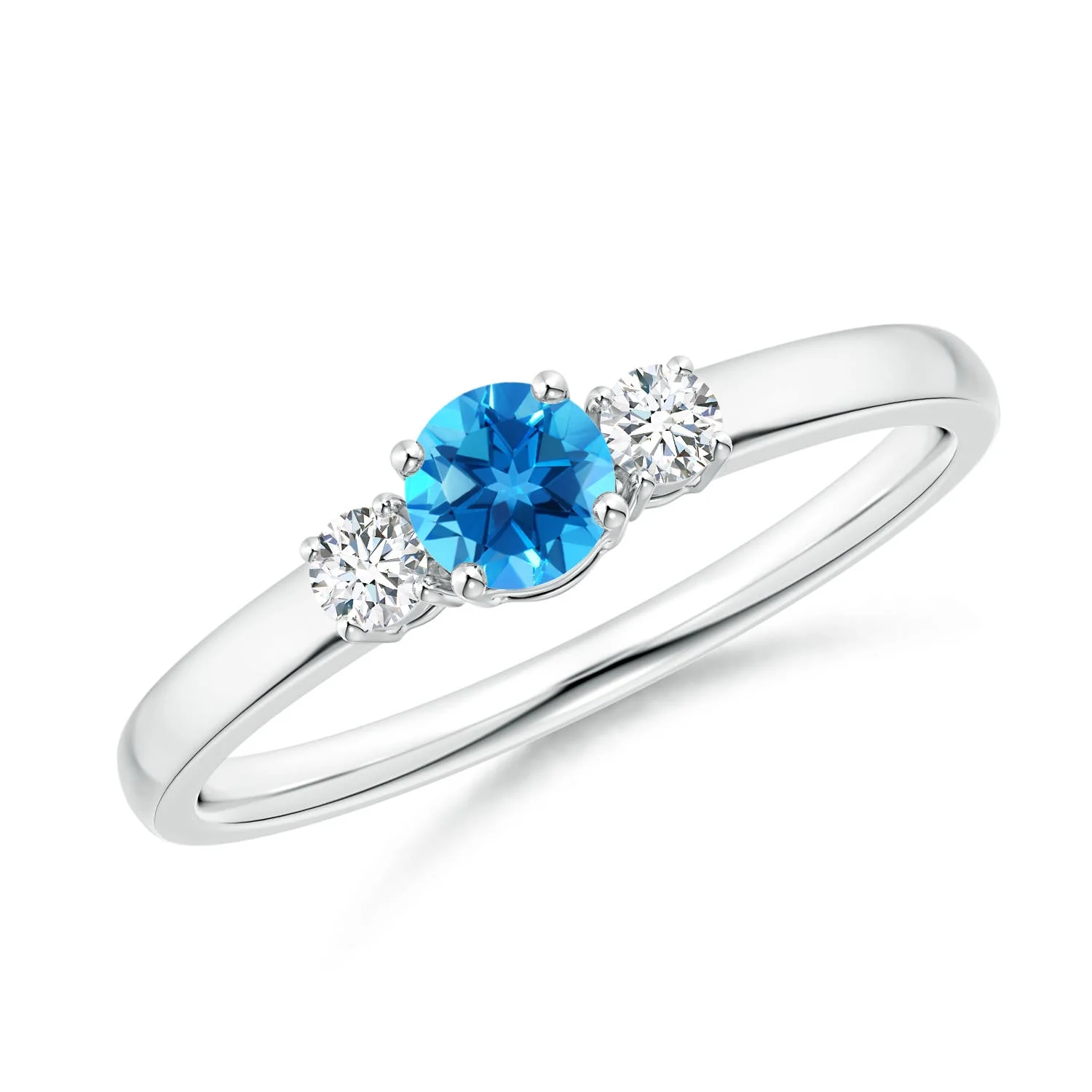 1.21 CTW Prong-Set Oval Swiss Blue Topaz Halo Ring with Diamond Accents in 14K Yellow Gold - Image 10