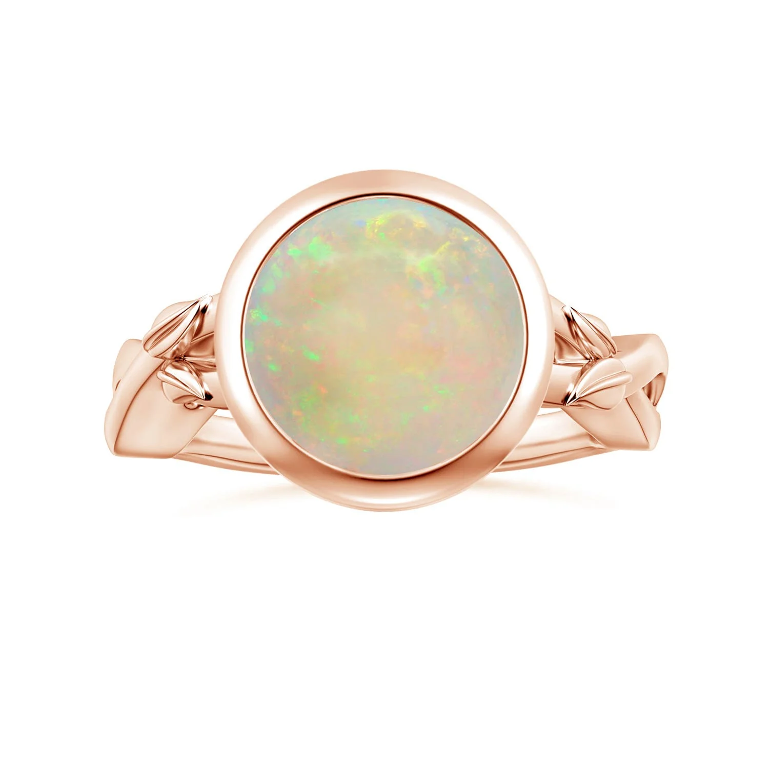 2.16 CTW Cathedral Style Opal Cocktail Halo Ring with Milgrain in 14K Rose Gold - Image 7