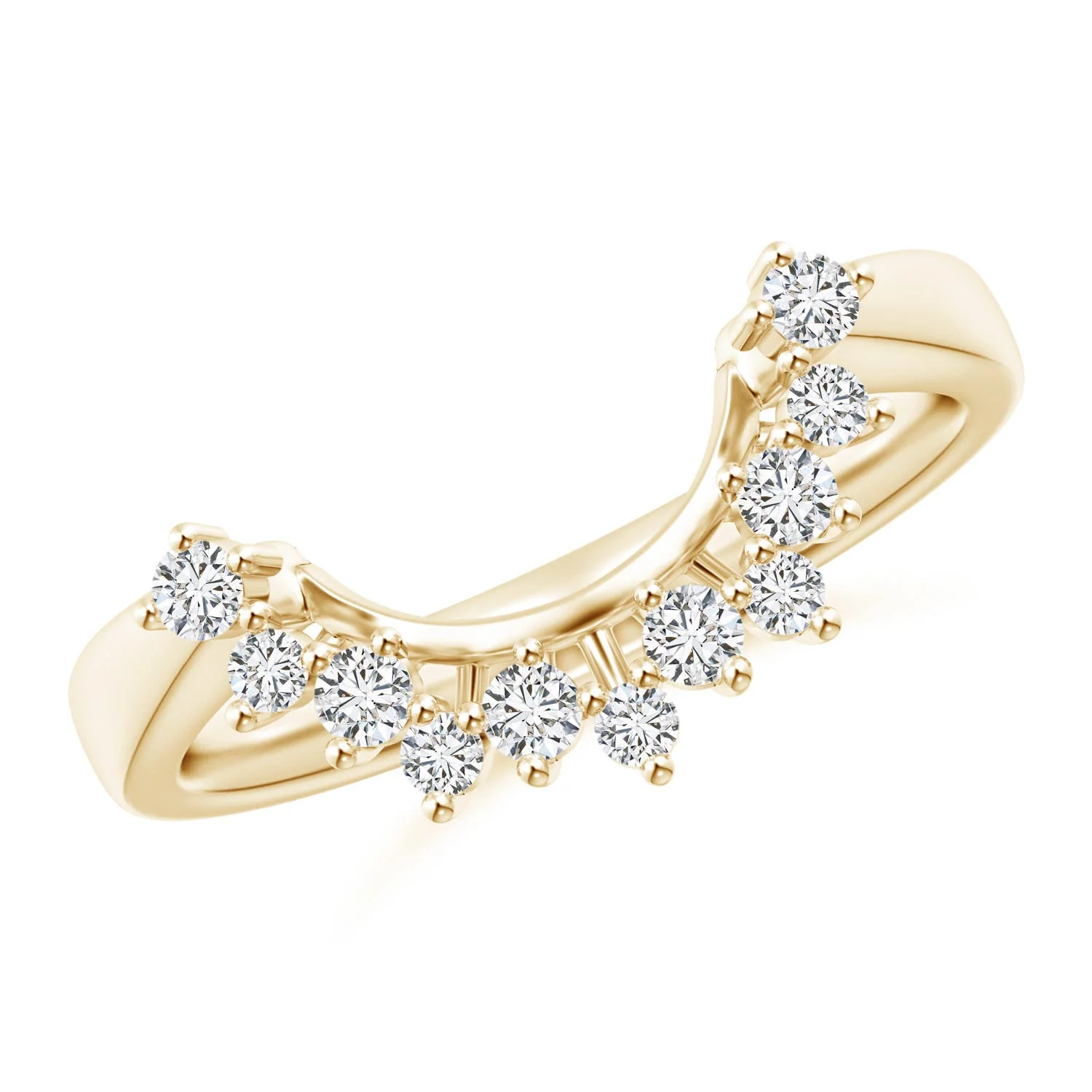 0.55 CTW Bezel-Set Double Diamond Bypass Ring in 14K White Gold - Image 4