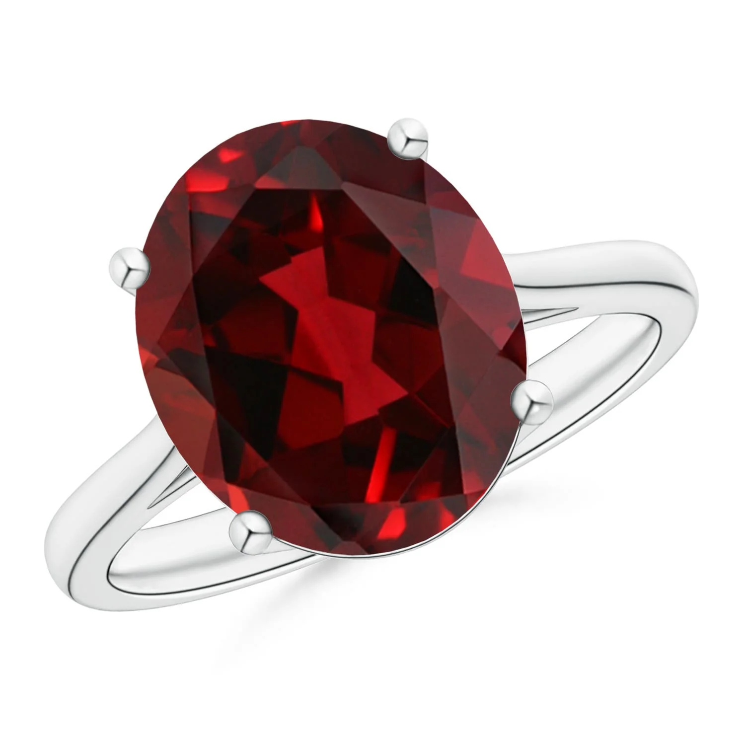 4.0 CTW Emerald Cut Garnet Solitaire Ring with Milgrain in 14K Yellow Gold - Image 10