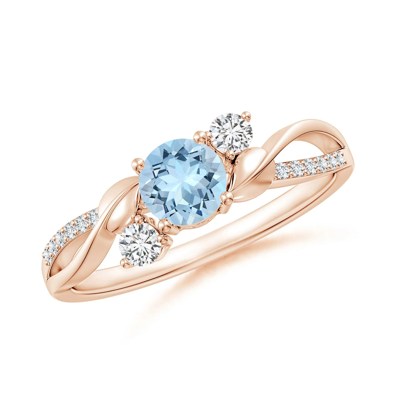 0.77 CTW Split Shank Cushion Morganite Solitaire Ring in 18K White Gold - Image 7