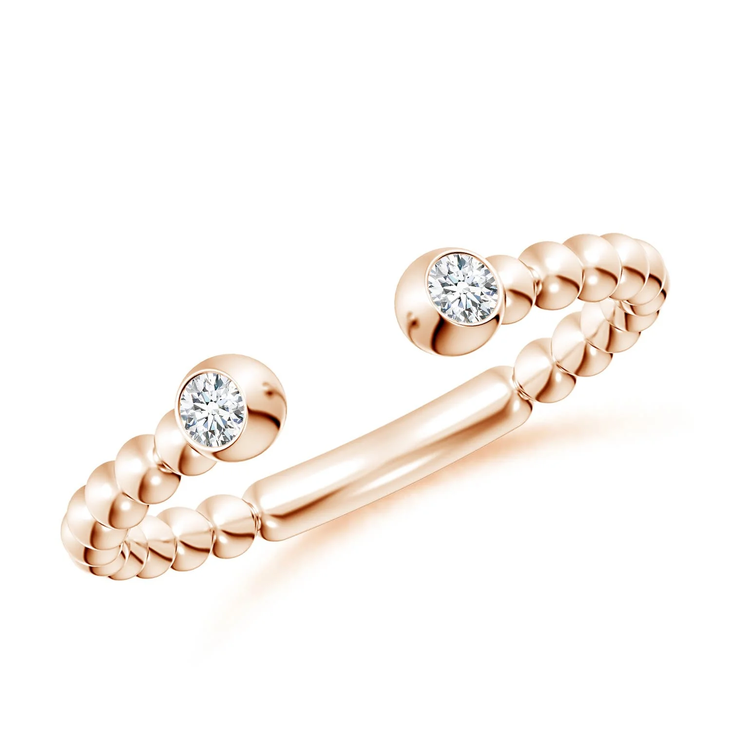 5 MM Double Freshwater Pearl Ring with Diamond Accents in Silver - Image 7
