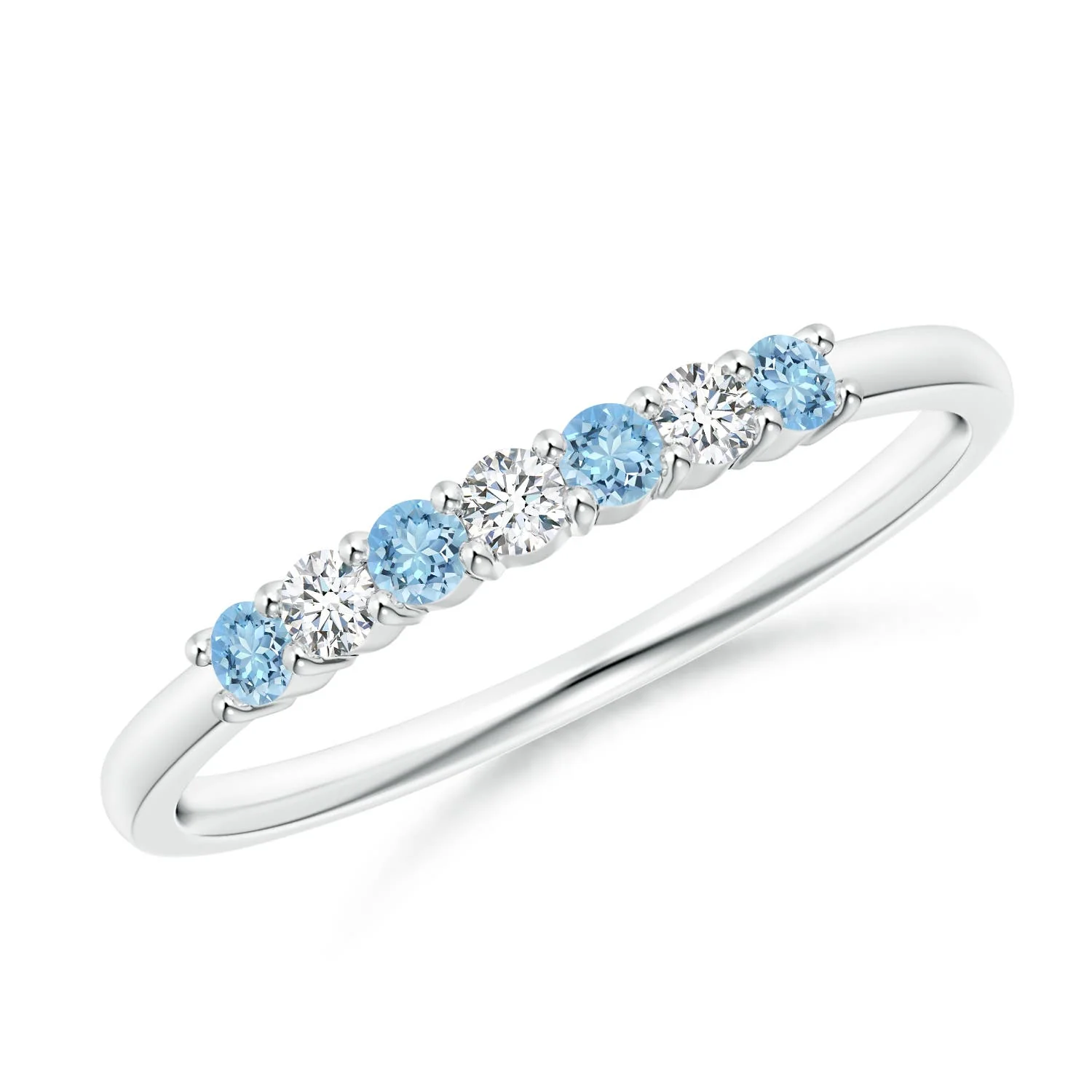 0.56 CTW Oval Tanzanite Split Shank Ring with Trio Diamonds in 18K White Gold - Image 4