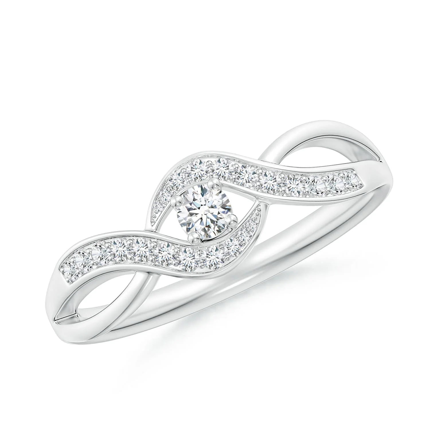 0.57 CTW Solitaire Oval Opal Cathedral Ring with Diamond Accents in 14K White Gold - Image 8