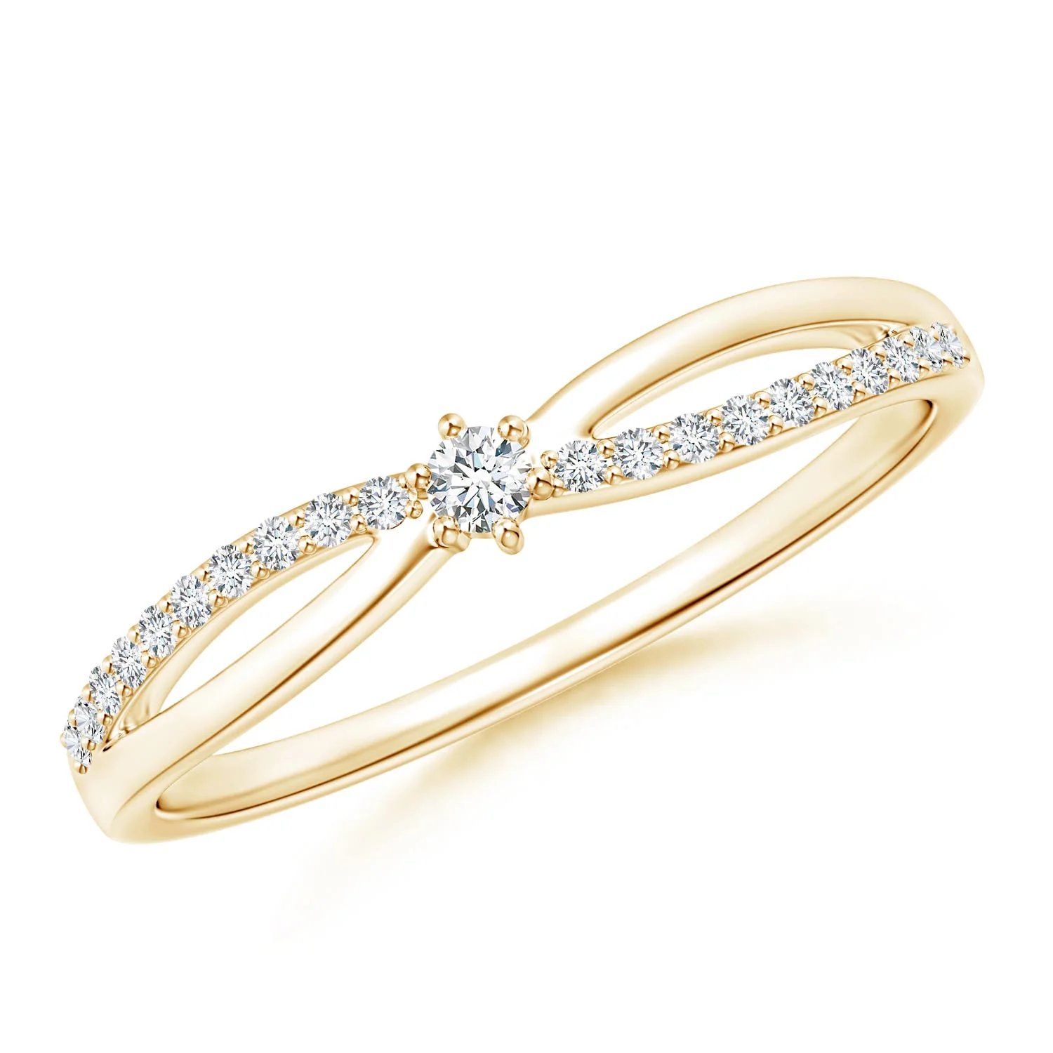 0.31 CTW Solitaire Tanzanite Bypass Promise Ring with Diamond Accents in 14K Yellow Gold - Image 6