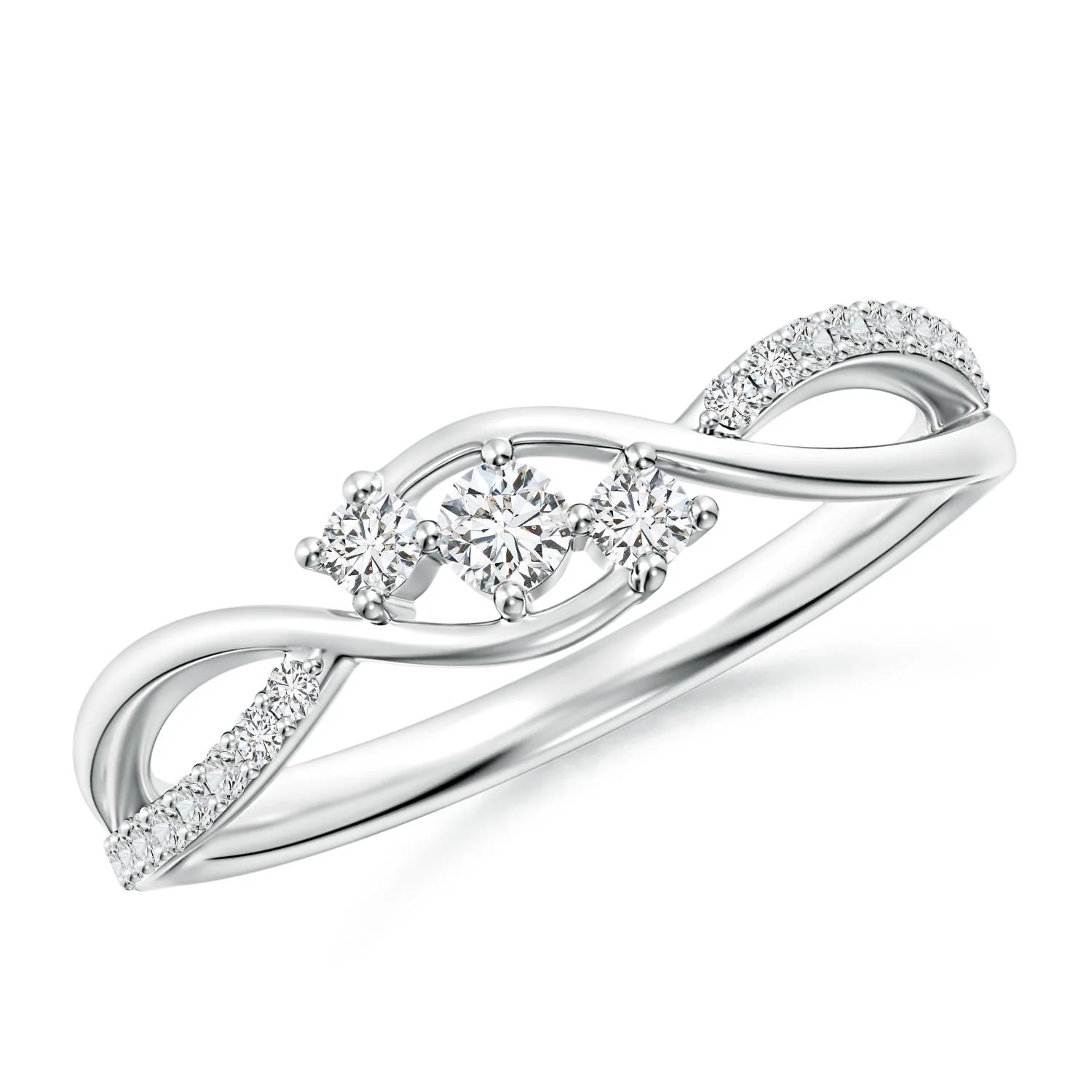 0.84 CTW Horizontally Set Oval Citrine Ring with Trio Diamonds in 18K Yellow Gold - Image 6
