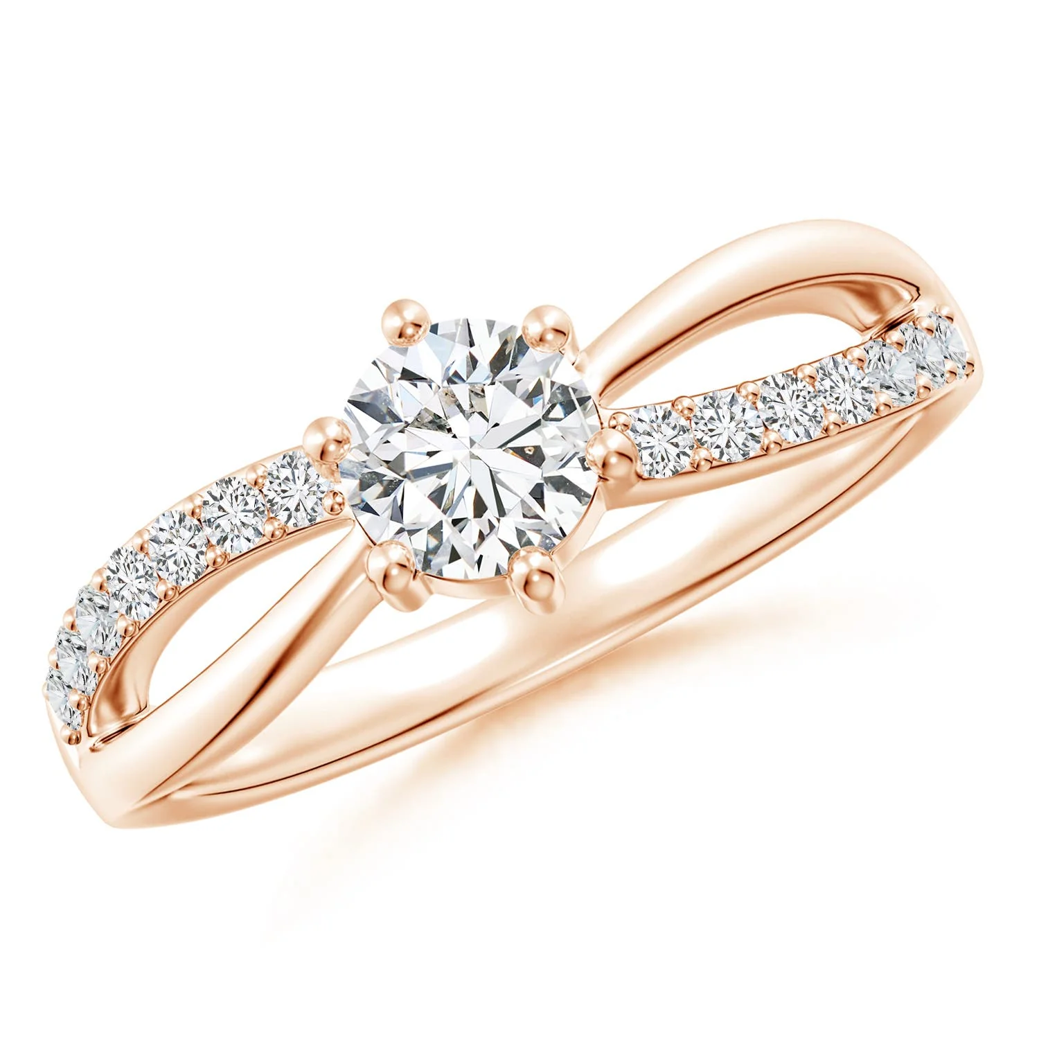 3.44 CTW Solitaire Cushion Swiss Blue Topaz Criss Cross Ring with Diamonds in 18K Rose Gold - Image 10